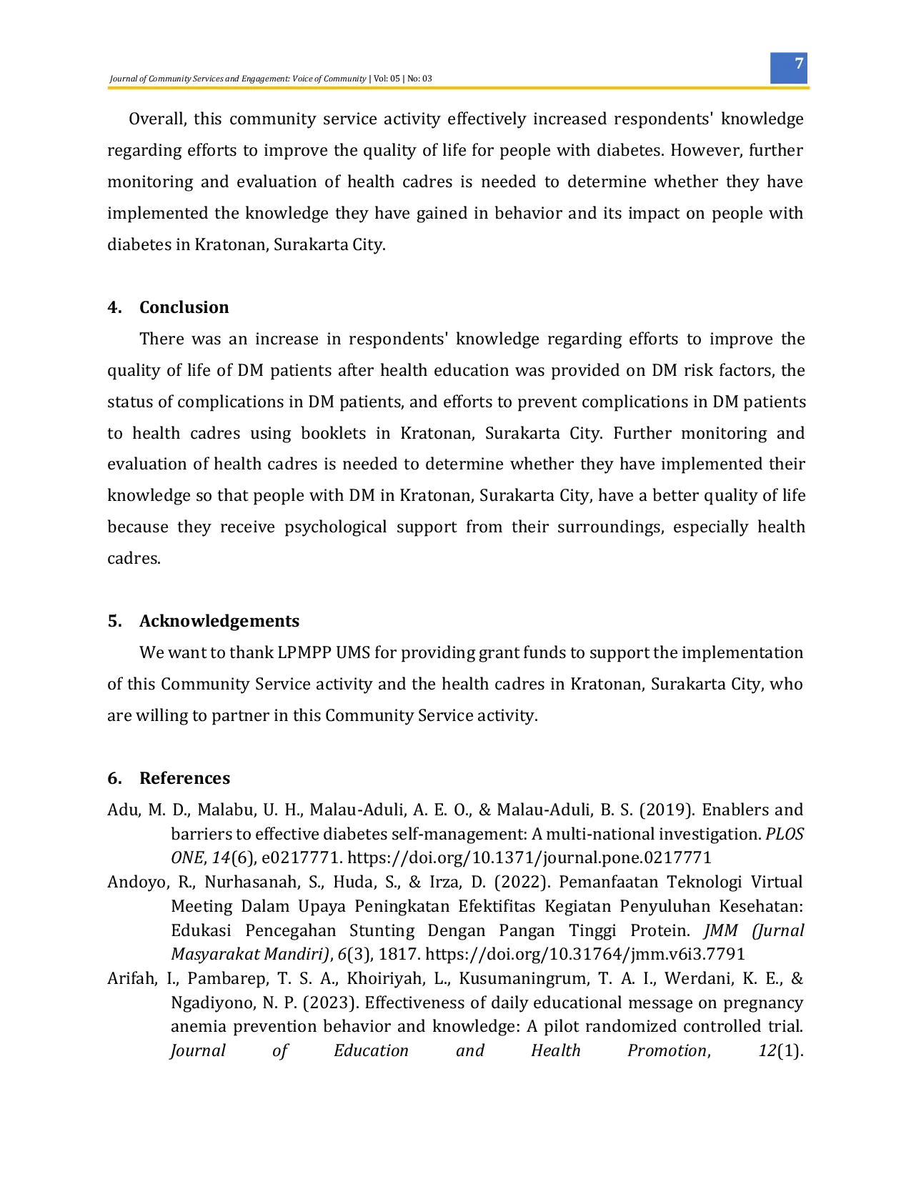 JURIS Booklet Efforts to Improve Health Cadres Knowledge about the Quality of Life of People with Diabetes Mellitus through Booklets