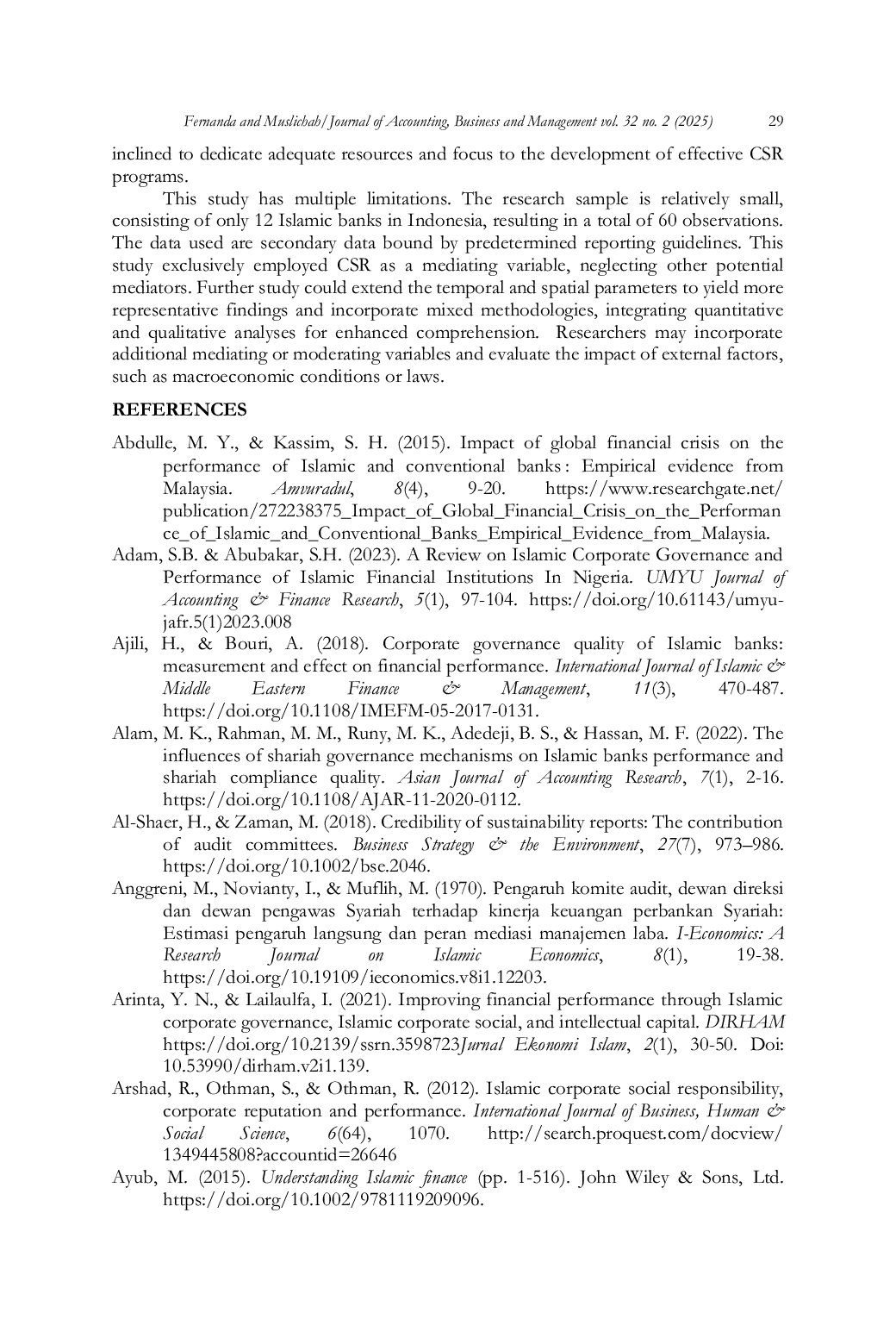 JURIS The Effect of Shariah Governance Implementation on Financial Performance via Corporate Social Responsibility