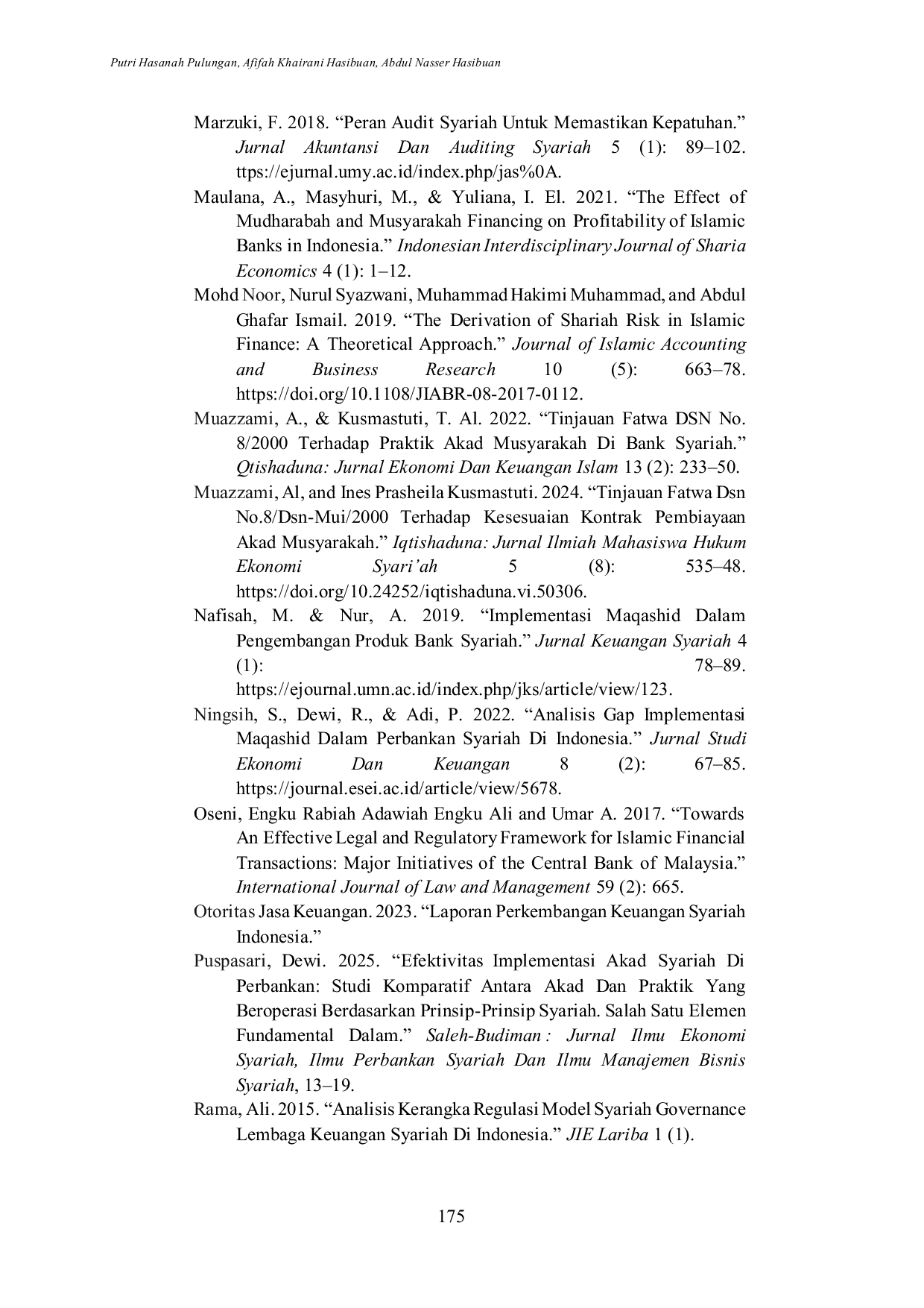 JURIS Konsep Kepatuhan Syariah dalam Pembiayaan Musyarakah pada Bank Syariah berdasarkan Maqashid Syariah