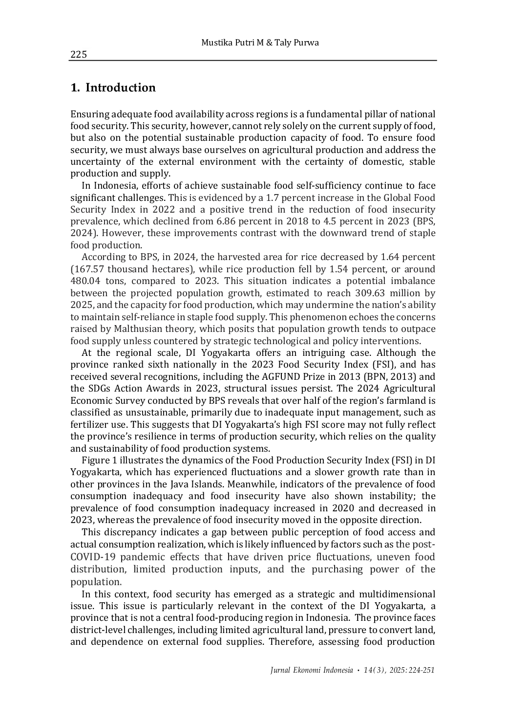 JURIS Pathways to Secure Food Production Structural Inequalities at Village Levels in Yogyakarta