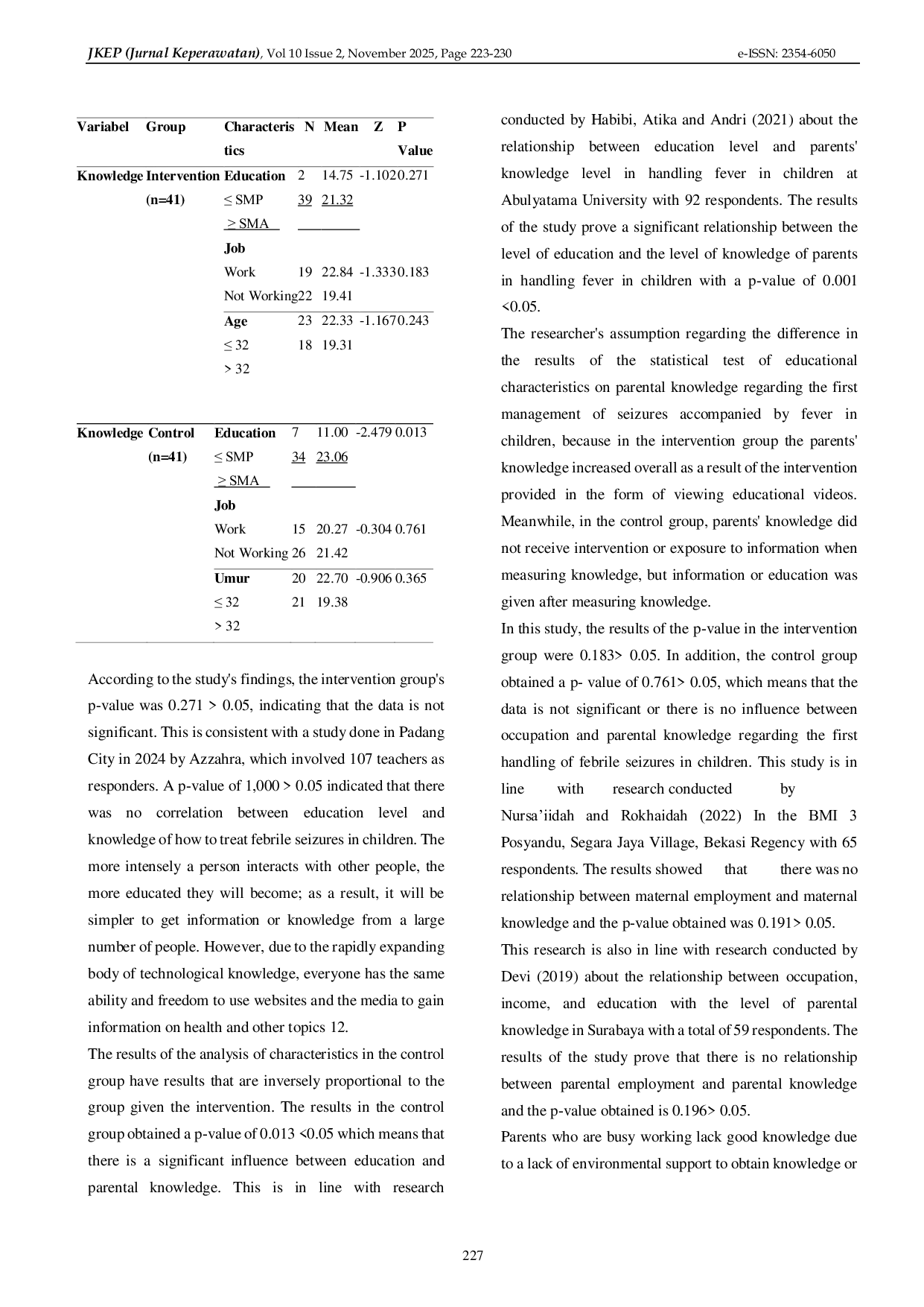 JURIS The Effect of Audiovisual Based Health Education on Parents Knowledge of First Handling of Febrile Seizures in Children