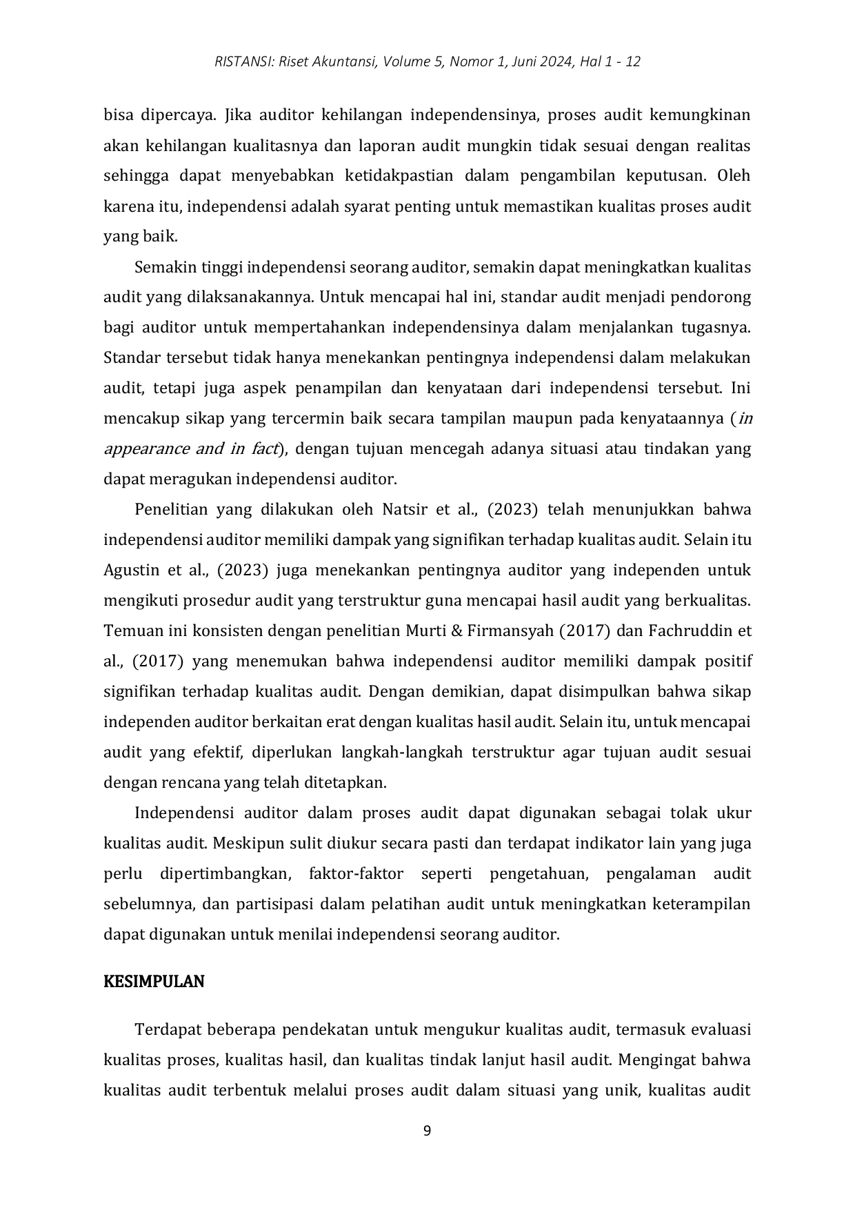 JURIS Ketika Independensi Menjadi Tolak Ukur Kualitas Audit