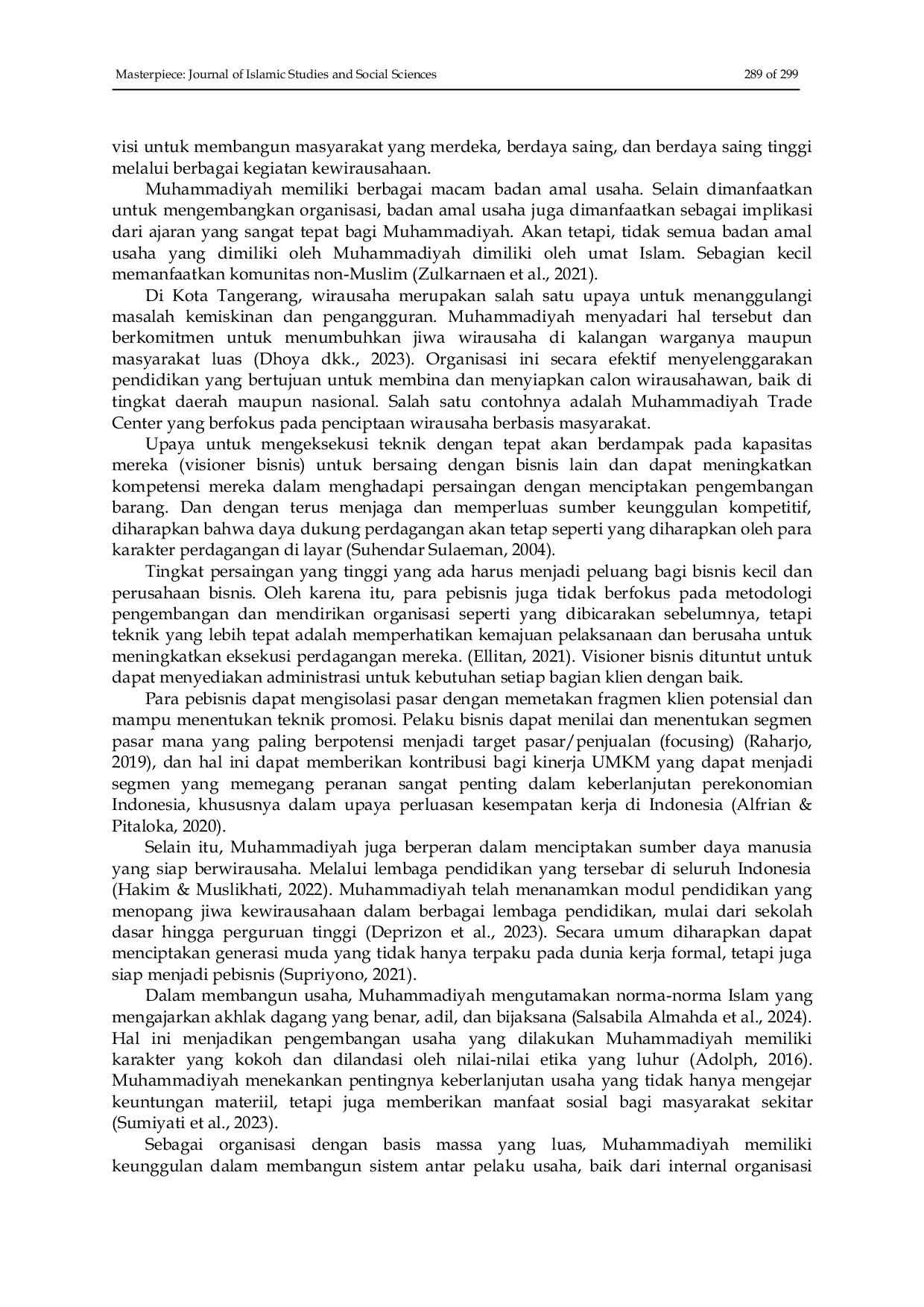 JURIS Peran Muhammadiyah dalam Pengembangan Kewirausahaan di Kota Tangerang