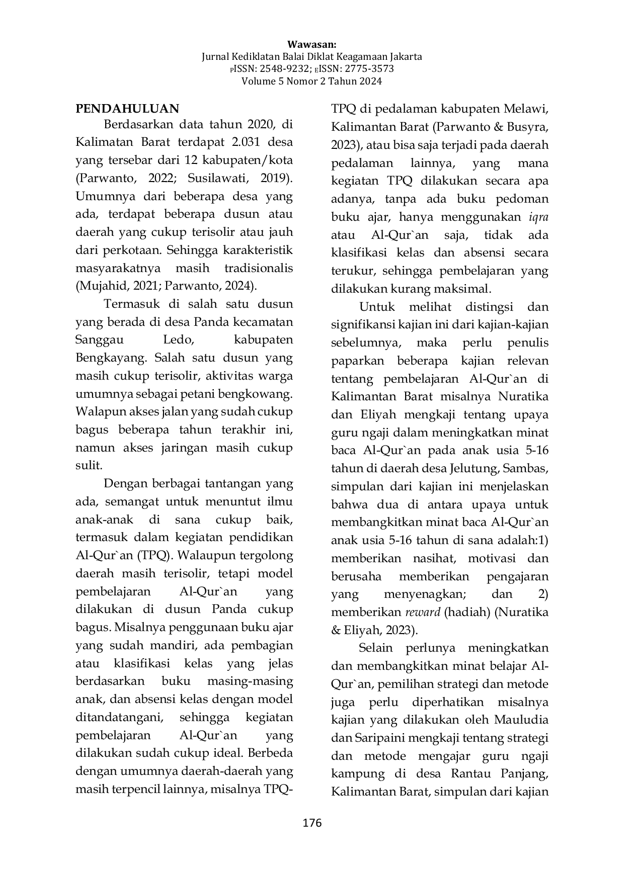 JURIS Potret Taman Pendidikan Al Qur an TPQ Dusun Panda Desa Lembang Sanggau Ledo Bengkayang