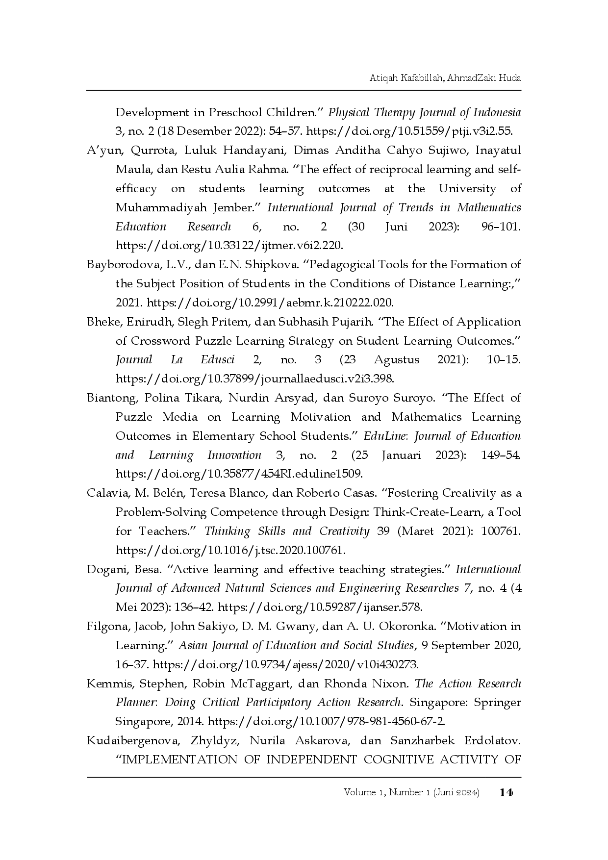 juris Penggunaan Media Puzzle untuk Meningkatkan Motivasi Menghafal Hadits Mata Pelajaran al Quran Hadits Kelas VIII J Madrasah Tsanawiyah Manbail Futuh Tuban