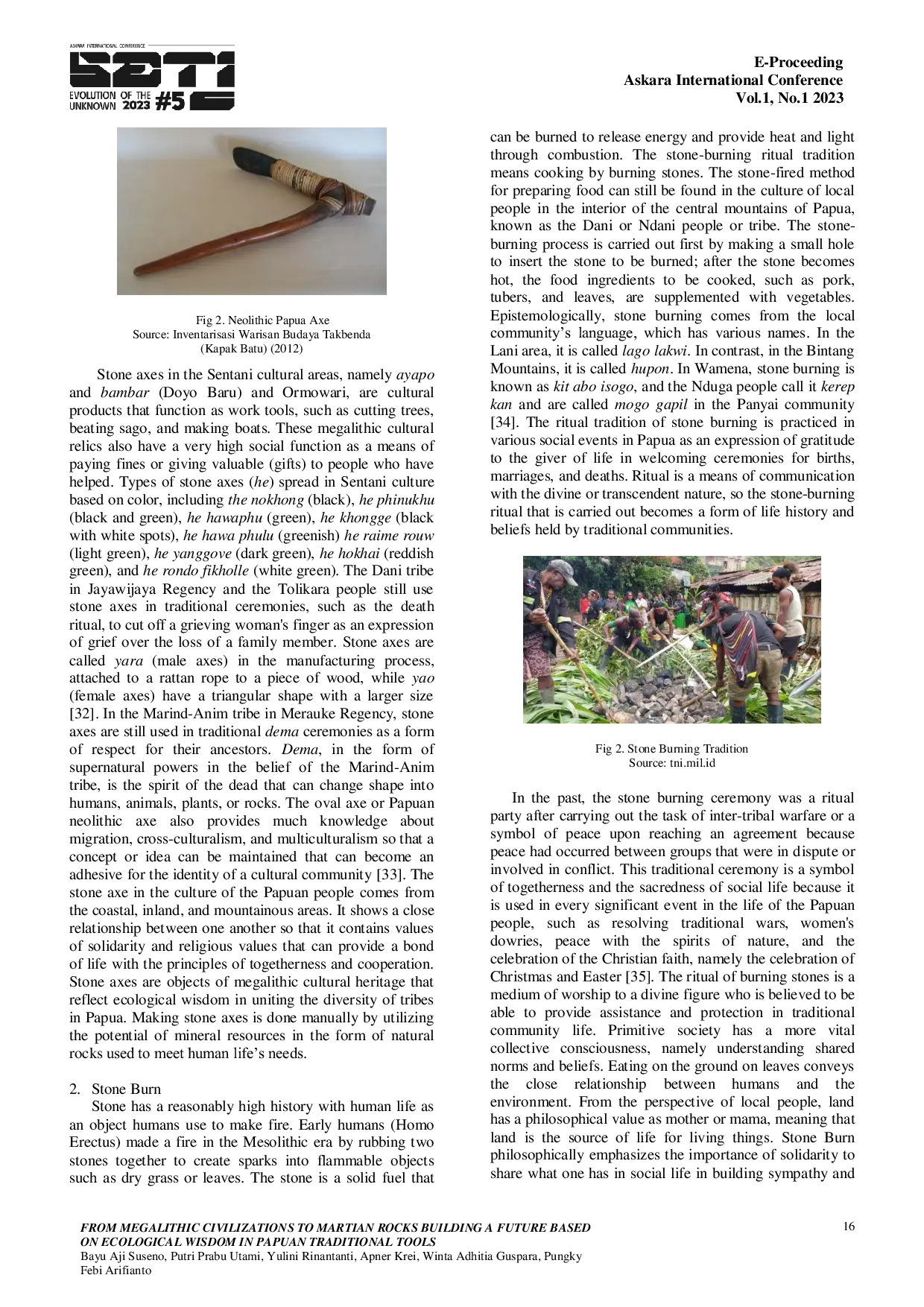 JURIS From Megalithic Civilizations to Martian Rocks Building a Future Based on Ecological Wisdom in Papuan Traditional Tools