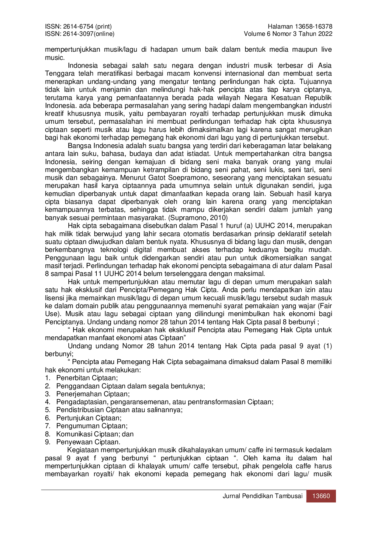 JURIS Mekanisme Pembayaran Royalti untuk Kepentingan Komersial Berdasarkan Undang Undang Nomor 28 Tahun 2014 Tentang Hak Cipta