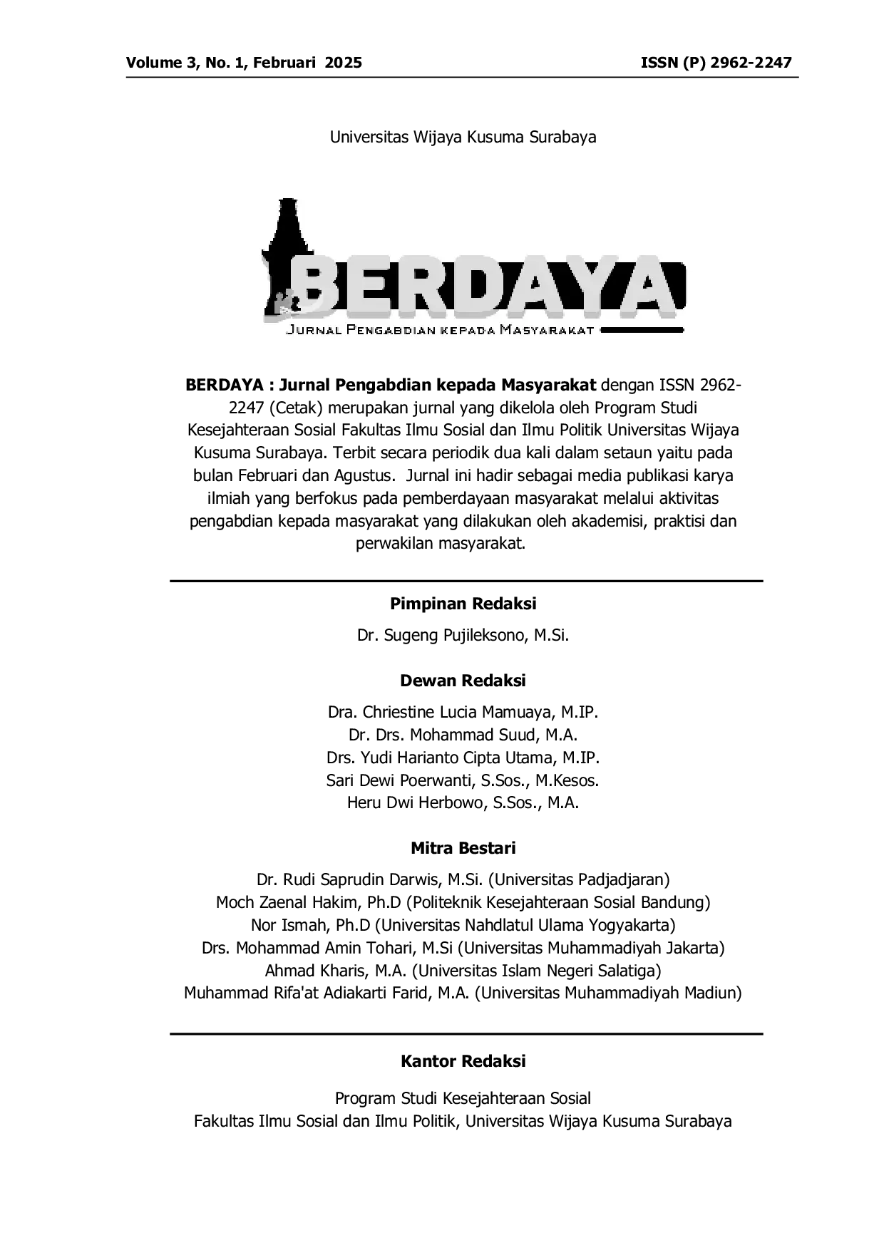 JURIS Pemberdayaan Petugas Cleaning Service Rumah Sakit Dalam Pencegahan Penyakit Human Immunodeficiency Virus