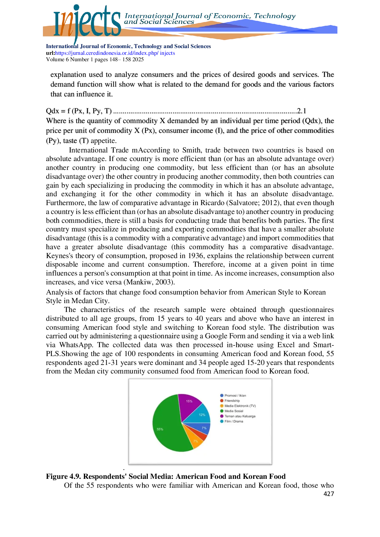 JURIS INDONESIAN TRADE IMPORTS AND CHANGES IN CONSUMER BEHAVIOR FROM AMERICAN TO KOREAN FOOD STYLE TOWARDS FOOD CONSUMPTION