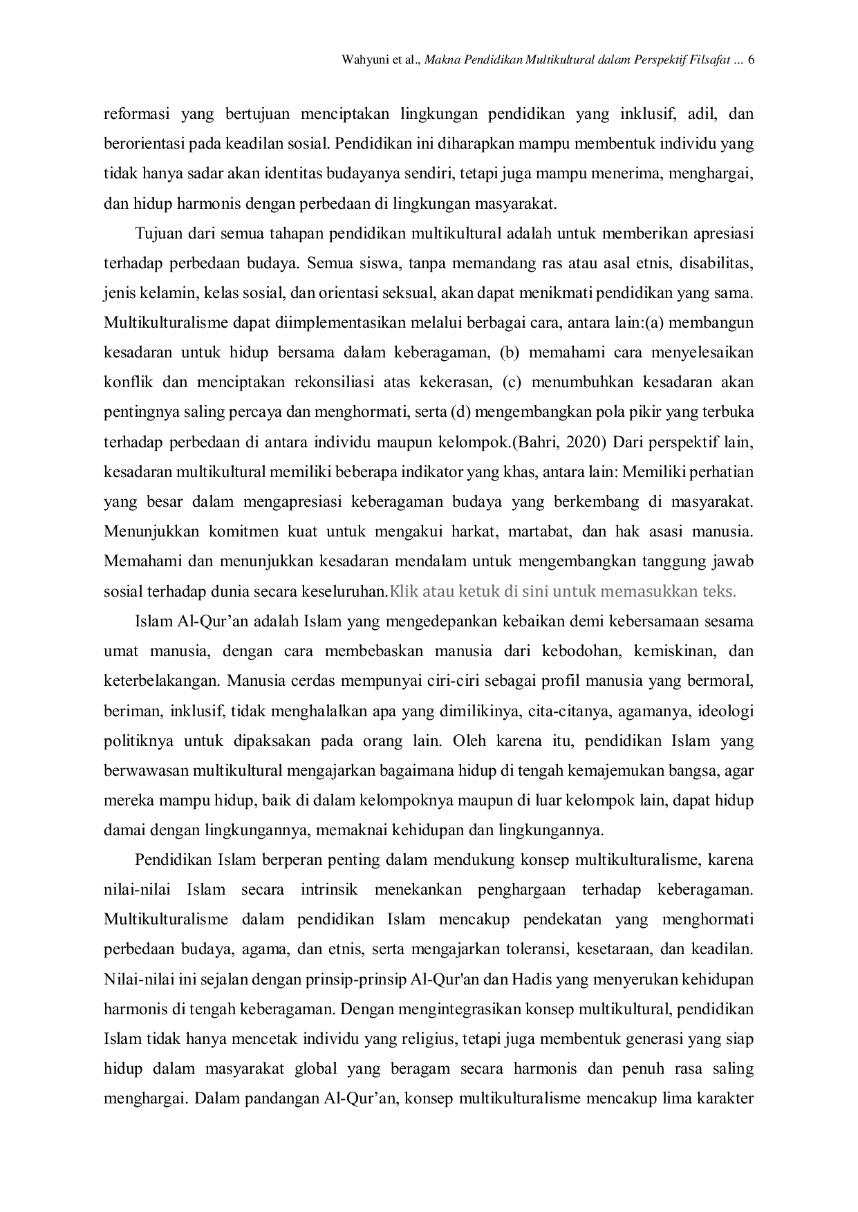 JURIS Makna Pendidikan Multikultural dalam Perspektif Filsafat Pendidikan Islam Studi Literatur