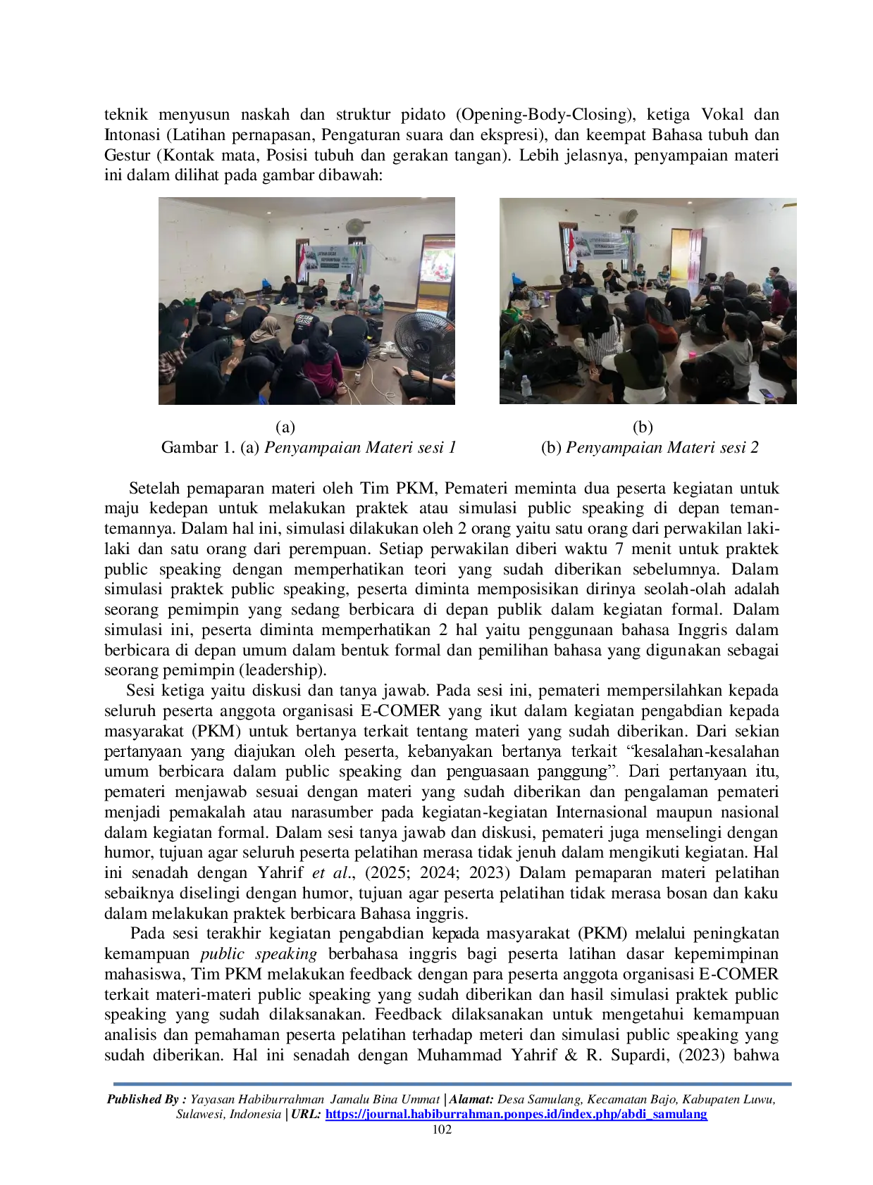 juris Improving Public Speaking Skills in English for Basic Student Leadership Training Participants