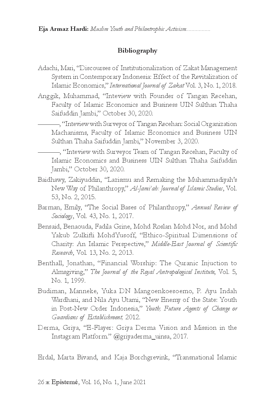 juris MUSLIM YOUTH AND PHILANTROPHIC ACTIVISM The Case of Tangan Recehan and Griya Derma