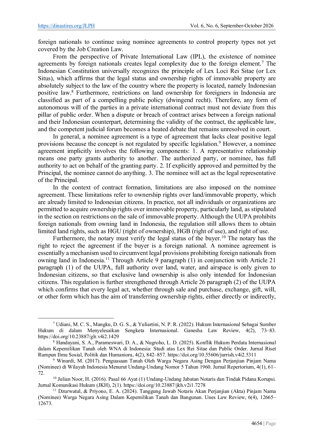 JURIS Legal Status of Nominee Agreements by Foreign Nationals from the Perspective of International Civil Law and the Omnibus Law on Job Creation