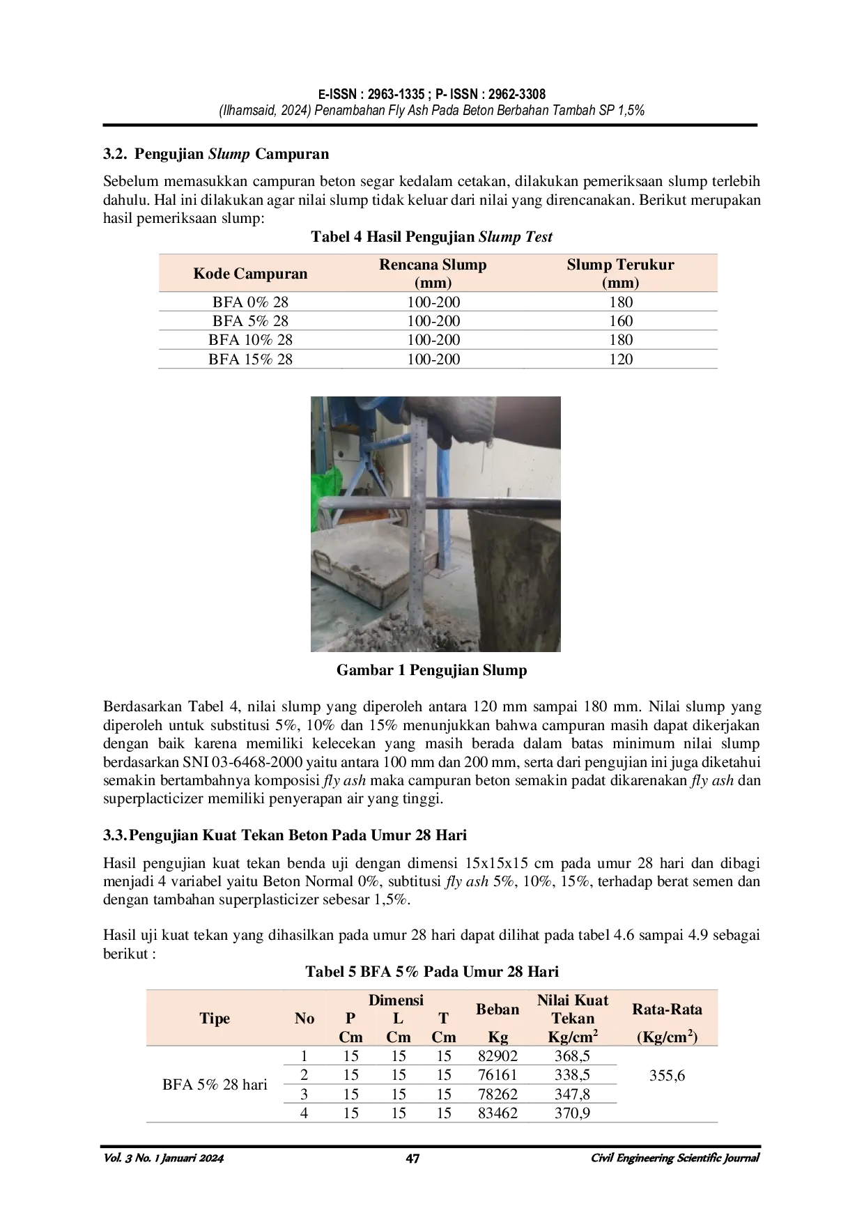 JURIS Penambahan Fly Ash Pada Beton Berbahan Tambah SP 1 5