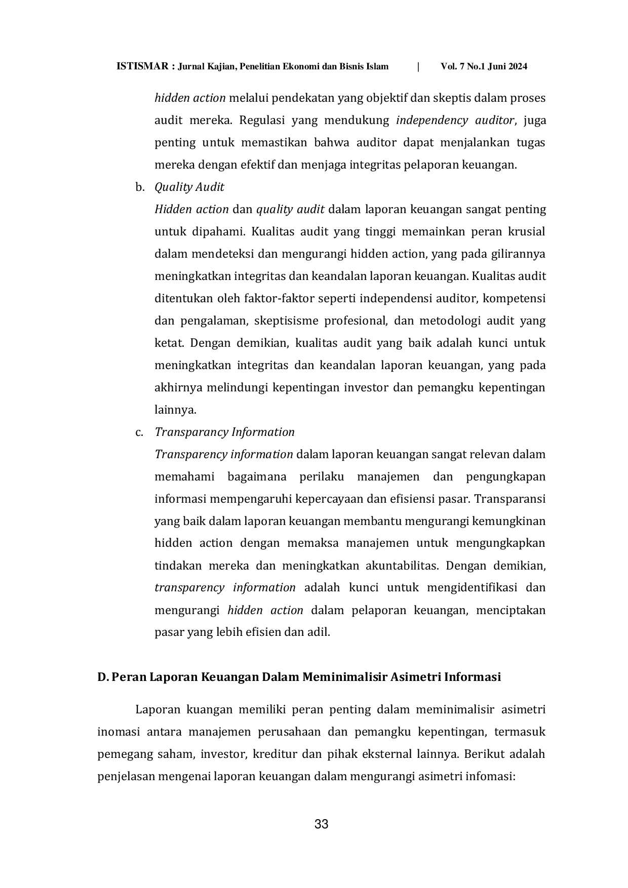 JURIS Meminimalisir Asimetri Informasi Melalui Laporan Keuangan Studi Literatur