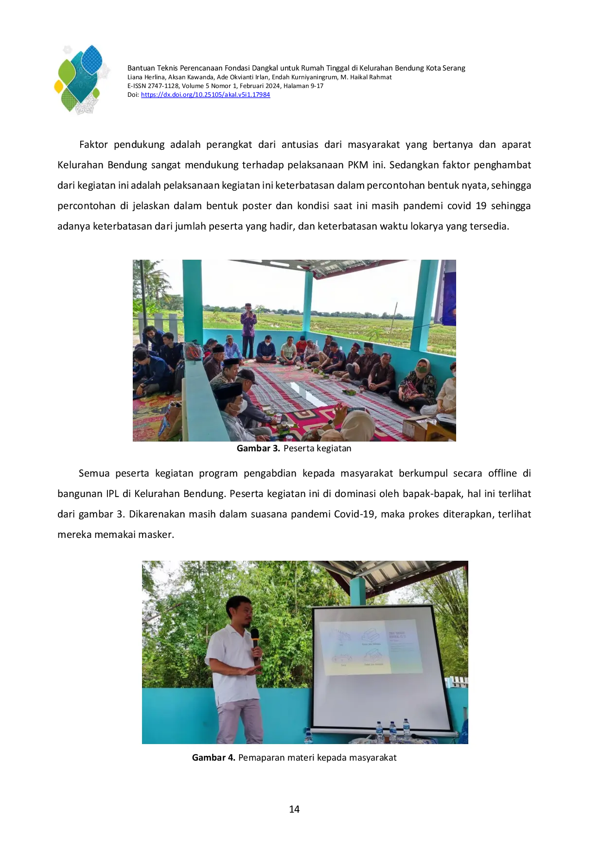 JURIS Bantuan Teknis Perencanaan Fondasi Dangkal Untuk Rumah Tinggal di Kelurahan Bendung Kota Serang