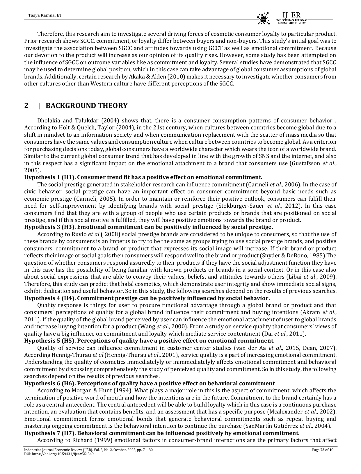 JURIS Impact of Susceptibility to Global Consumer Culture on Commitment and Loyalty in Halal Cosmetic Brands