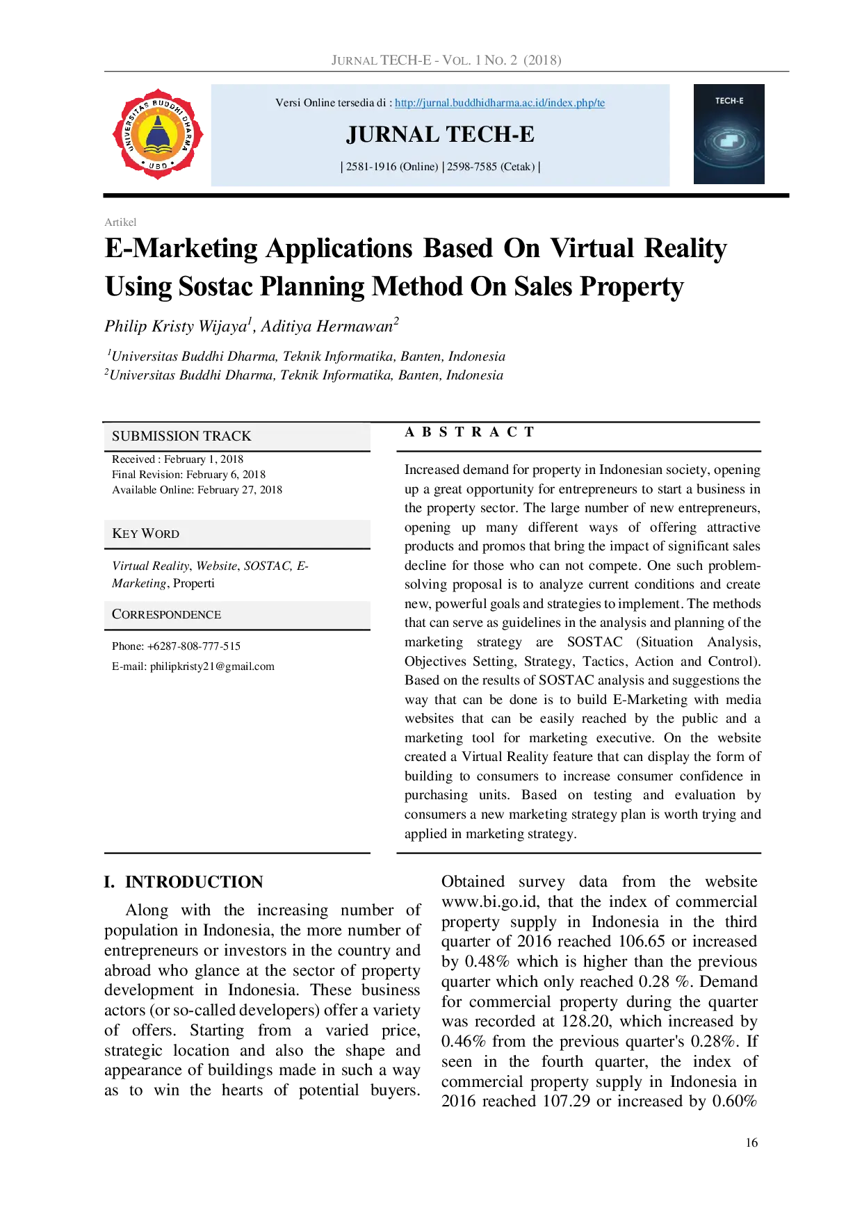 JURIS E Marketing Applications Based On Virtual Reality Using Sostac Planning Method On Sales Property