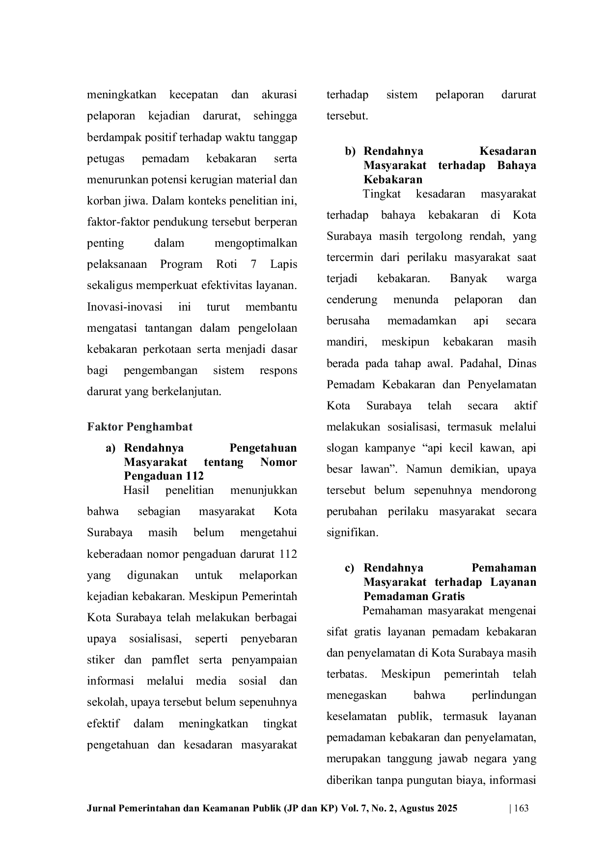 JURIS Efektivitas Program Response Time 7 Menit Layanan Pemadam Gratis Roti 7 Lapis Di Kota Surabaya