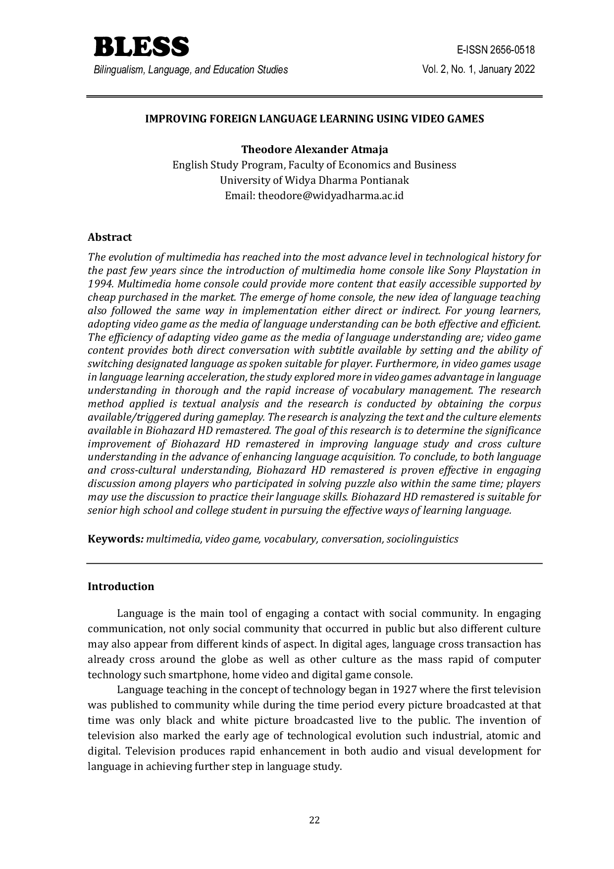 JURIS Improving Foreign Language Learning Using Video Games