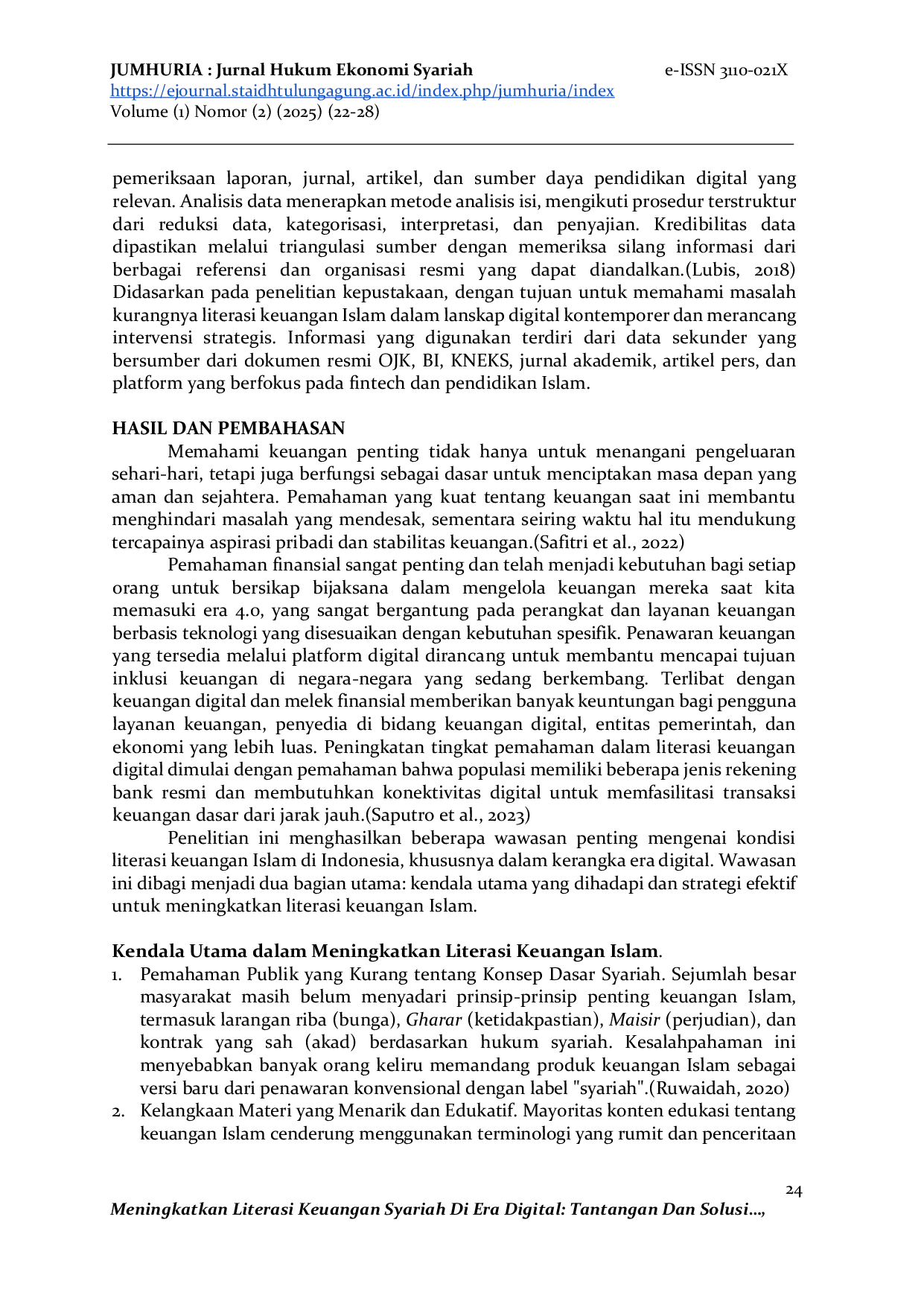 JURIS Meningkatkan Literasi Keuangan Syariah Di Era Digital Tantangan Dan Solusi