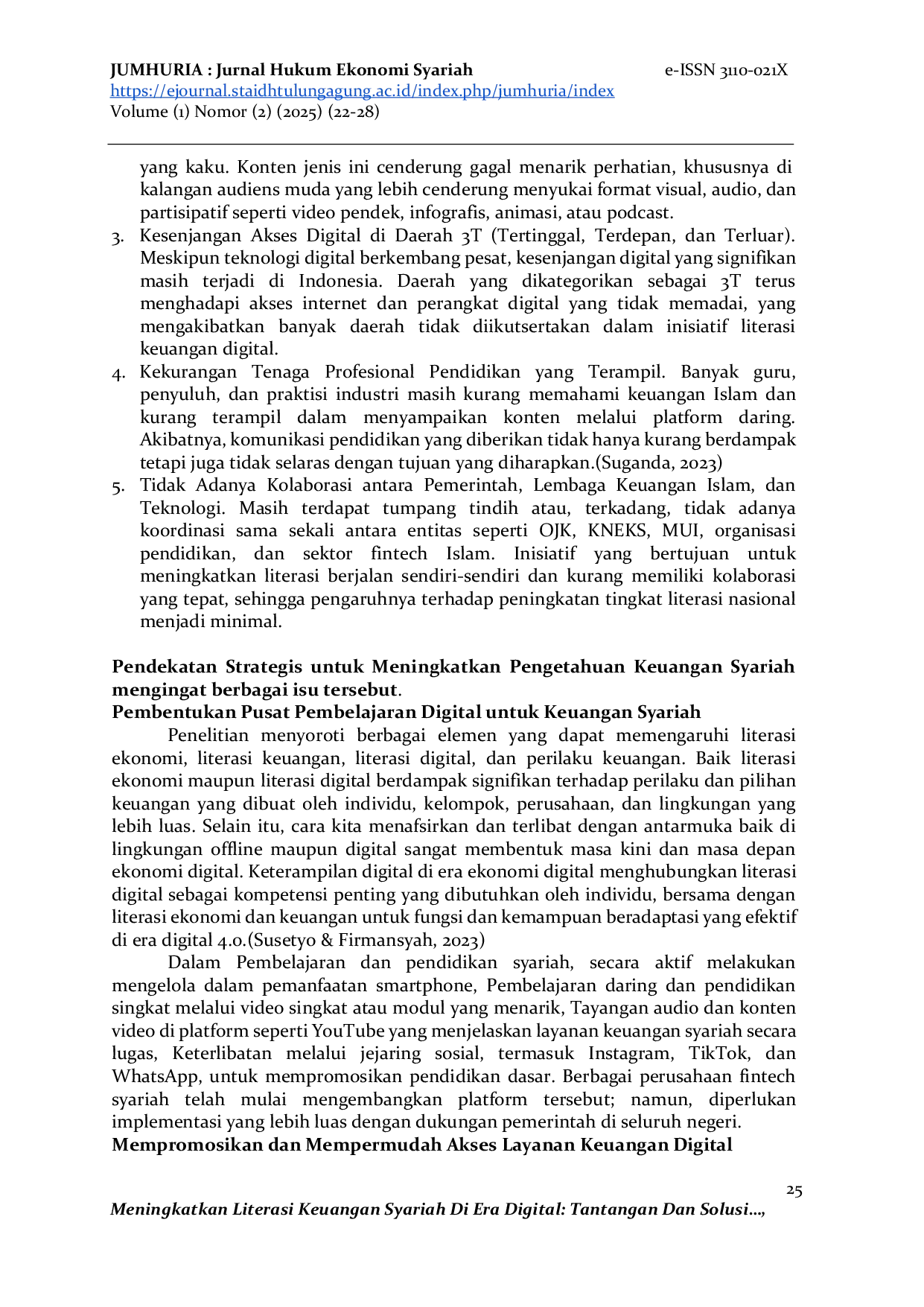 JURIS Meningkatkan Literasi Keuangan Syariah Di Era Digital Tantangan Dan Solusi