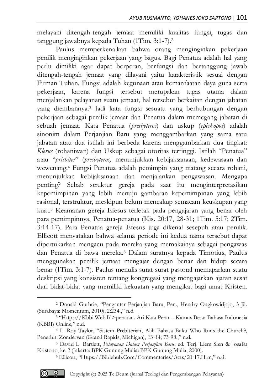 JURIS A Study of the Function of Eldership in 1 Timothy 3 1 7 and Its Relevance to the Santapan Rohani Indonesia Church