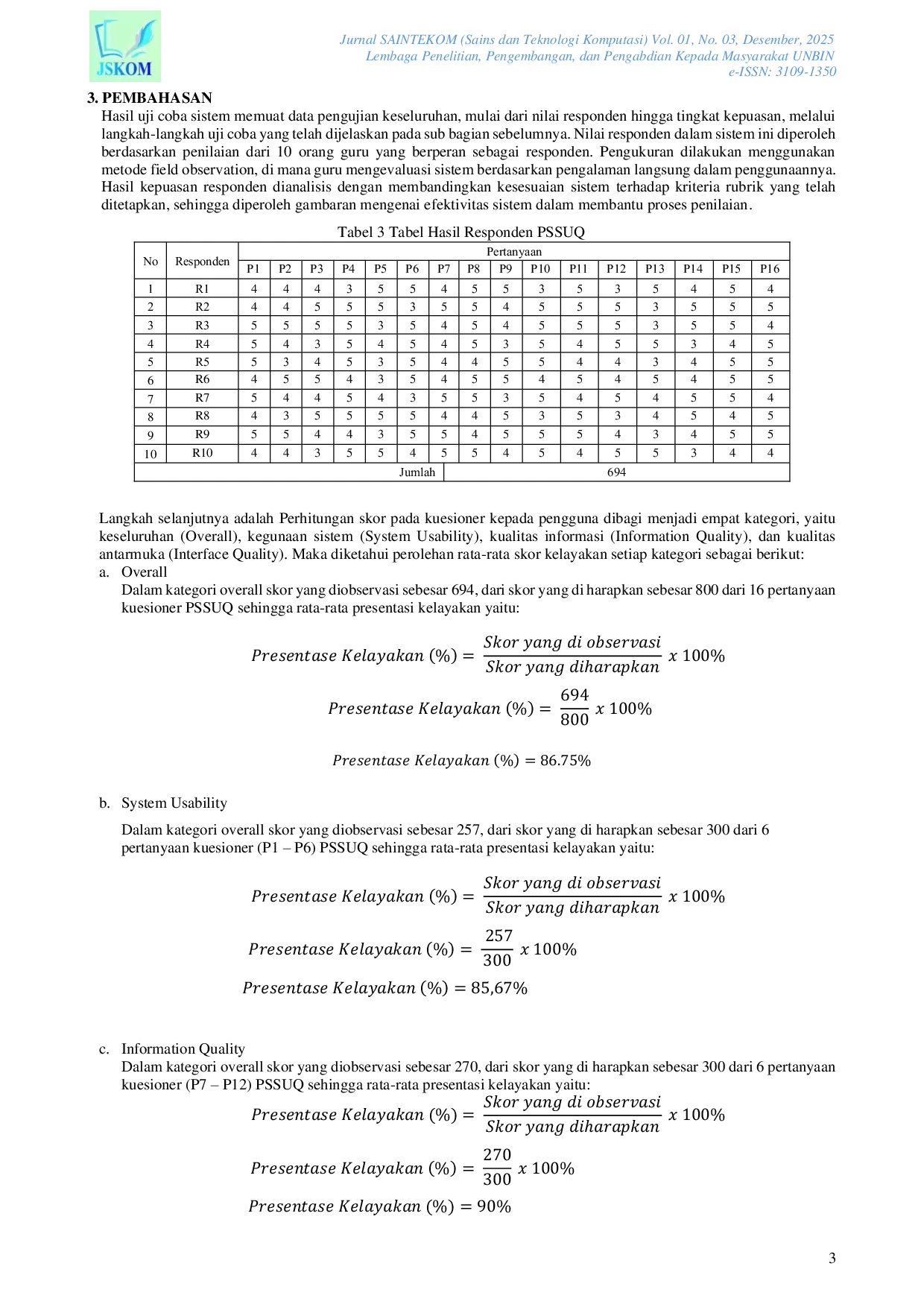 JURIS Penerapan Metode Rubrik Berbasis Algoritma Natural Language Processing dalam Penilaian Pembelajaran Siswa