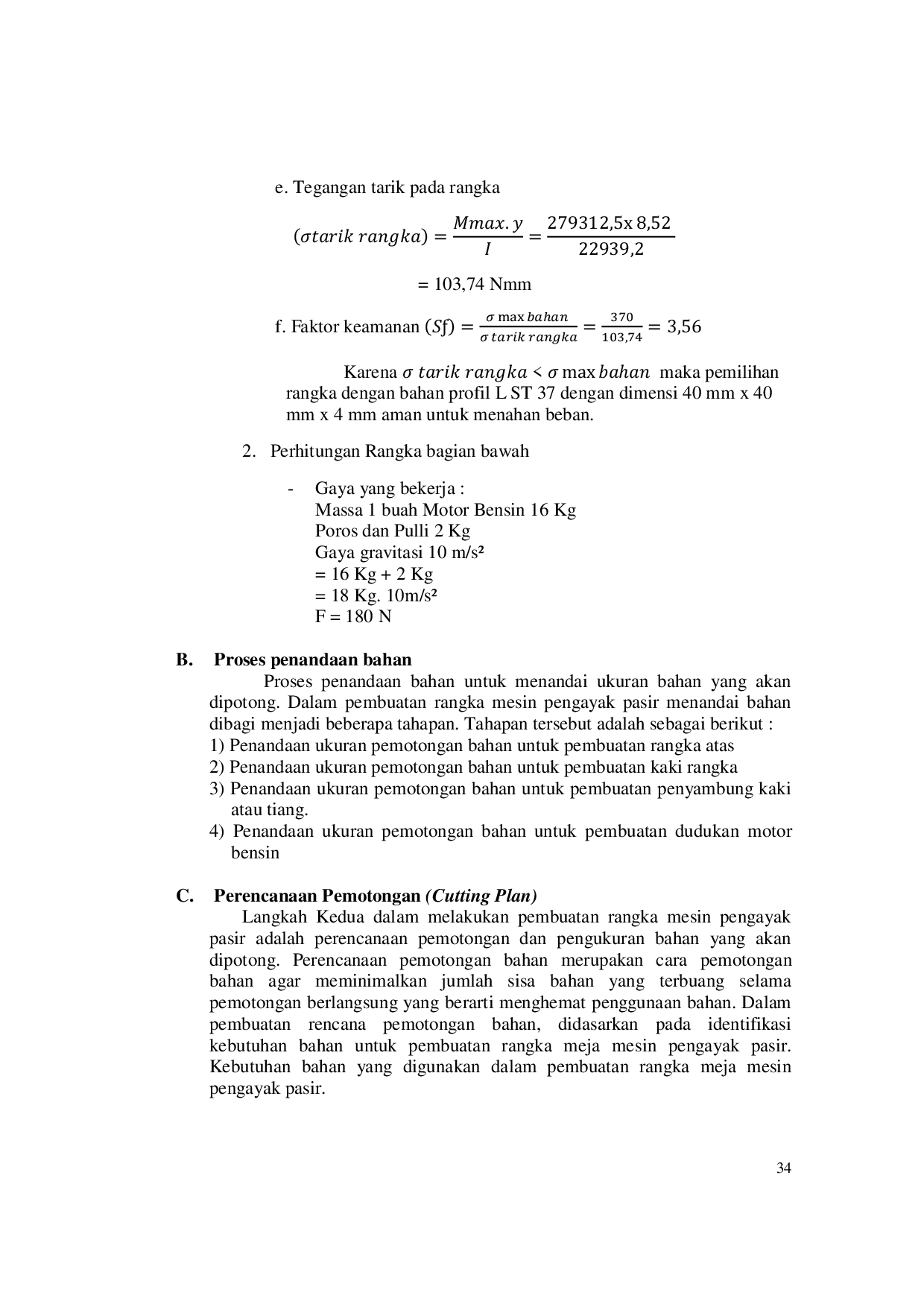 JURIS Perencanaan Konstruksi Rangka Mesin Pengayak Pasir