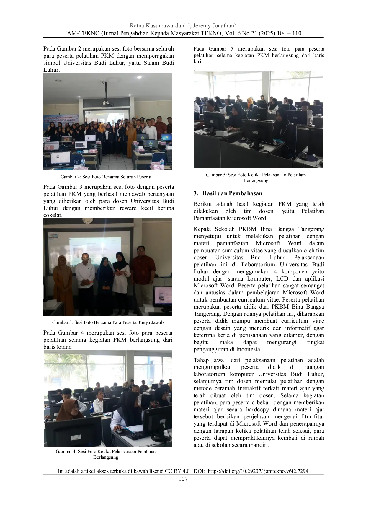 JURIS Pemanfaatan Aplikasi Microsoft Word Bagi PKBM Bina Bangsa Tangerang