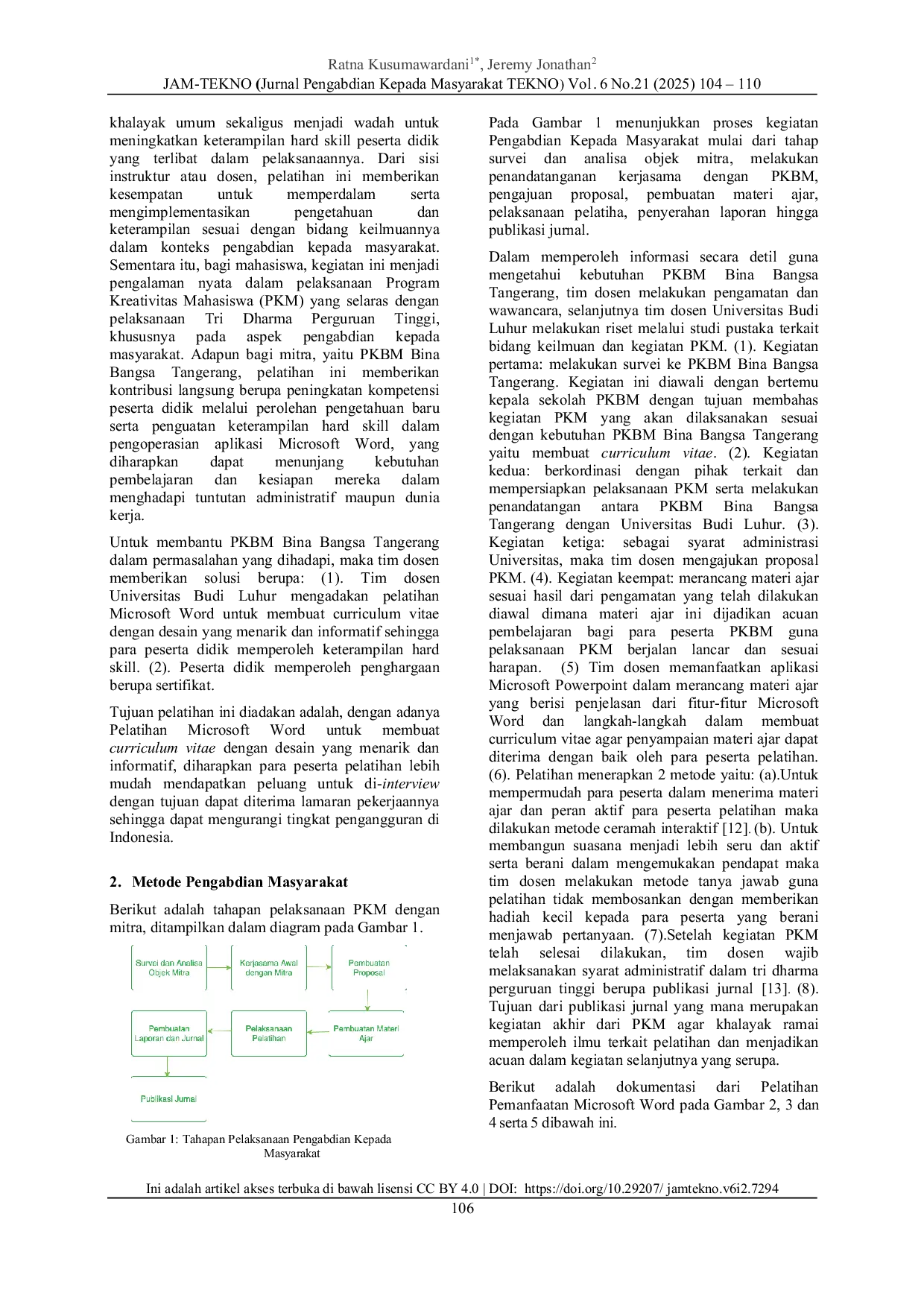 JURIS Pemanfaatan Aplikasi Microsoft Word Bagi PKBM Bina Bangsa Tangerang