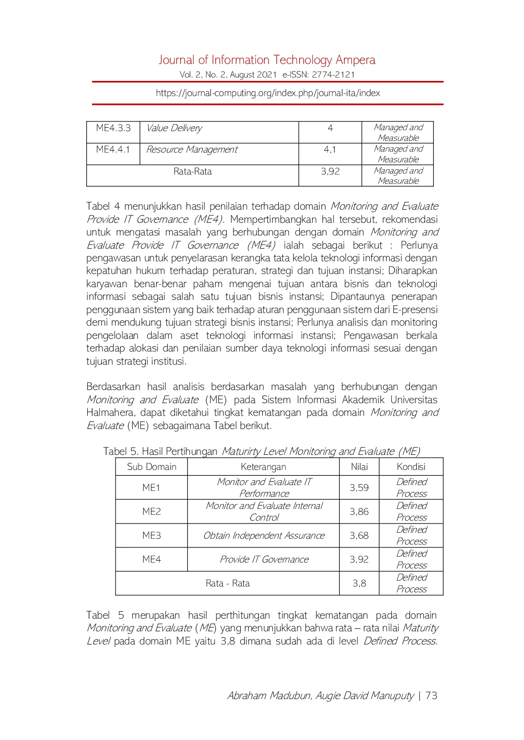 juris Monitoring dan Evaluasi Sistem Informasi Akademik Universitas Halmahera Menggunakan Cobit 4 1