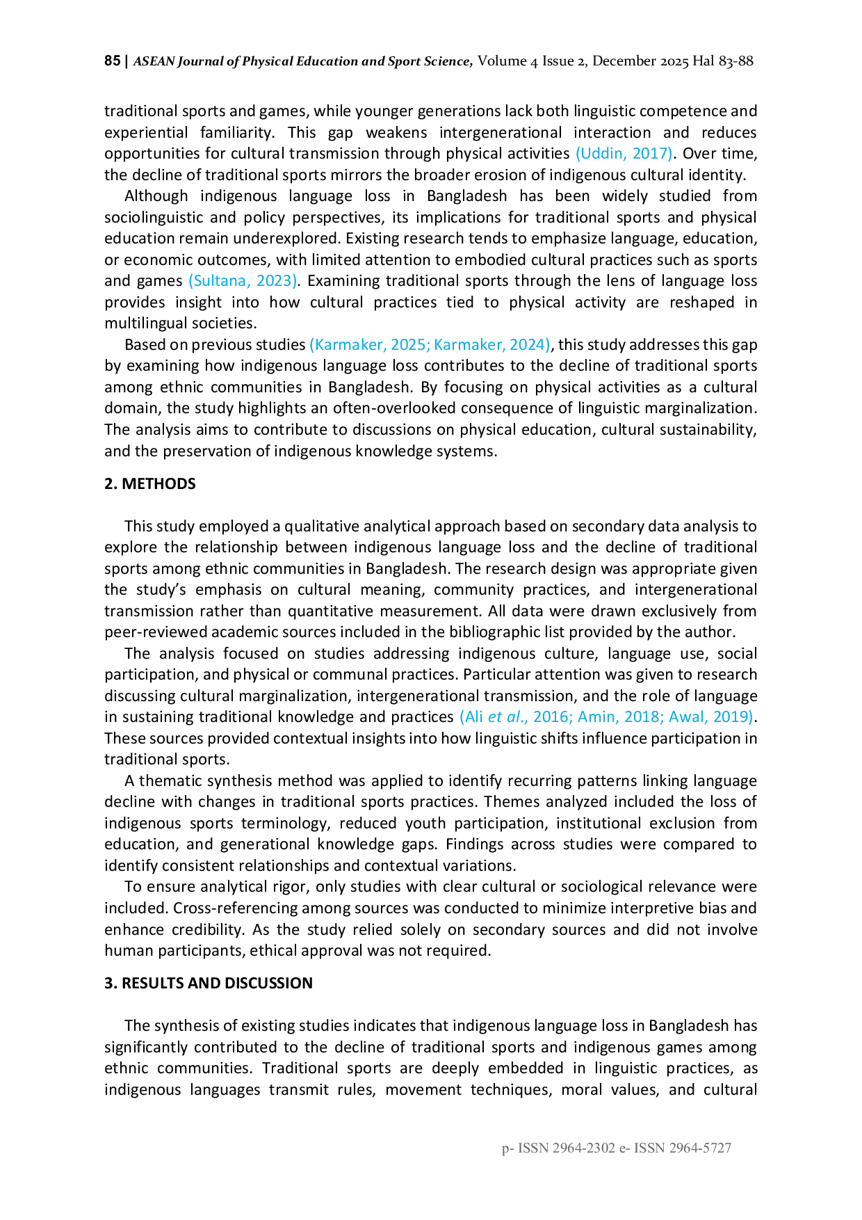 JURIS Indigenous Language Loss and the Decline of Traditional Sports among Ethnic Communities in Bangladesh