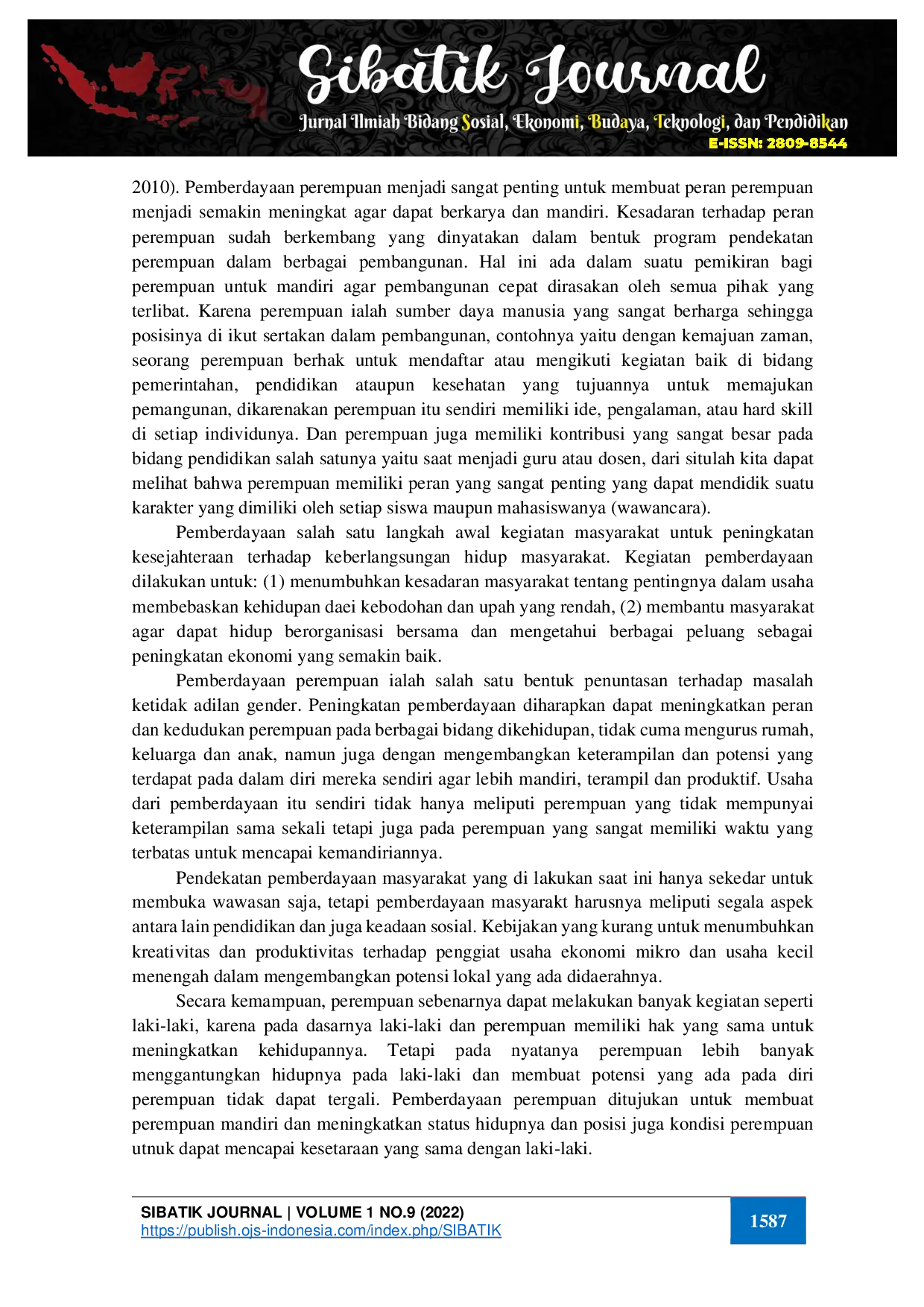 juris Pemberdayaan Perempuan Melalui Kelompok Batik Tulis Ronggo Mukti Pada Ibu Rumah Tangga Di Kelurahan Sidomukti Kecamatan Kraksaan Kabupaten Probolinggo