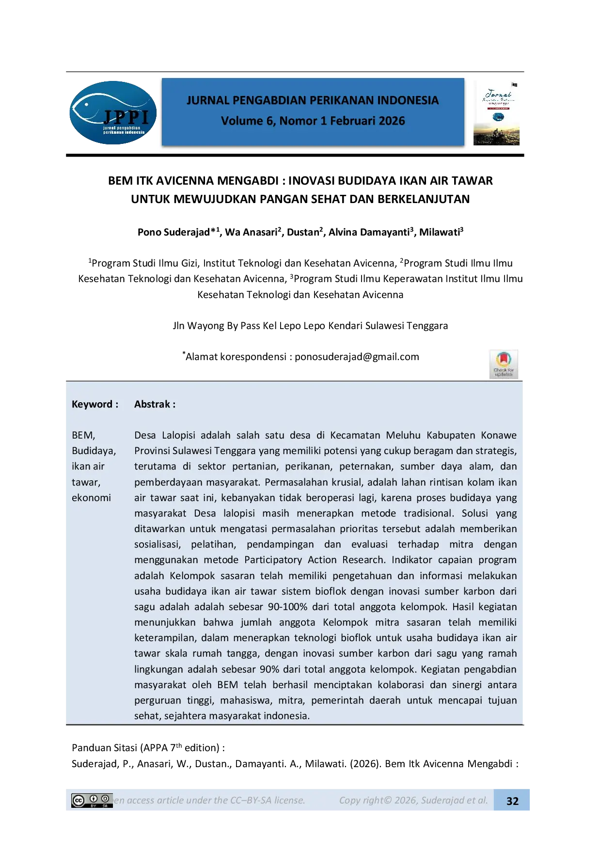 JURIS BEM ITK Avicenna Mengabdi Inovasi Budidaya Ikan Air Tawar untuk Mewujudkan Pangan Sehat dan Berkelanjutan