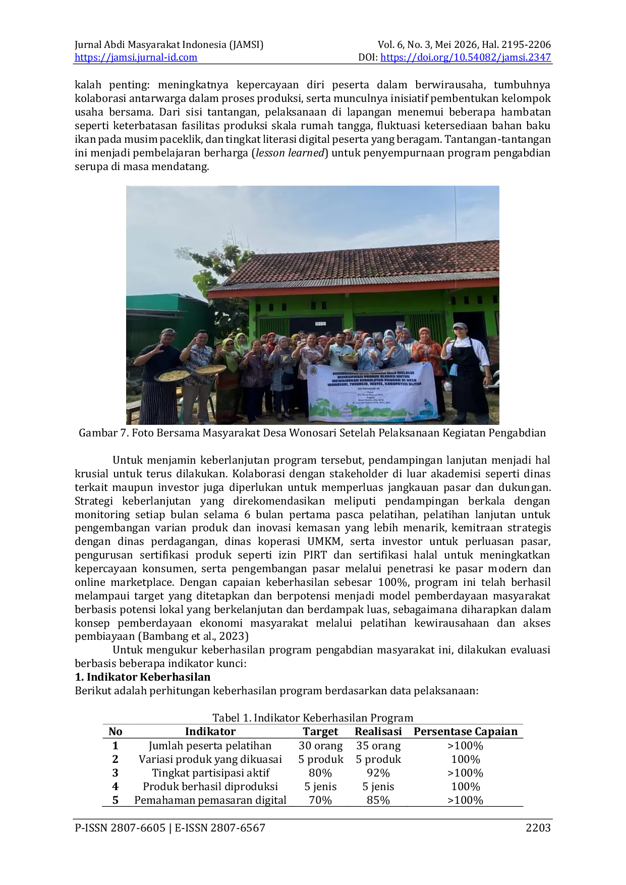 JURIS Pemberdayaan Ekonomi Desa Wonosari Tugurejo Jawa Timur melalui Pelatihan Inovasi Produk Pangan Lokal Berbasis Potensi Alam