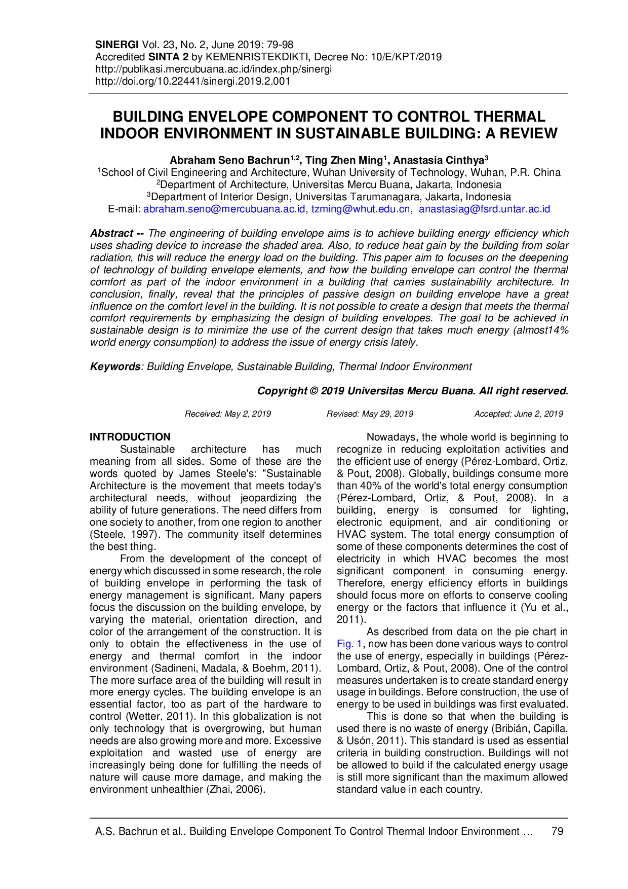 juris Building Envelope Component to Control Thermal Indoor Environment A Review