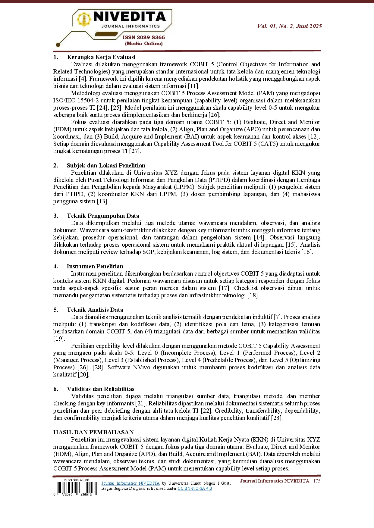 juris Evaluasi Kelembagaan dan Layanan Sistem Digital KKN Di Universitas XYZ Dengan Pendekatan Kerangka Tata Kelola Informasi