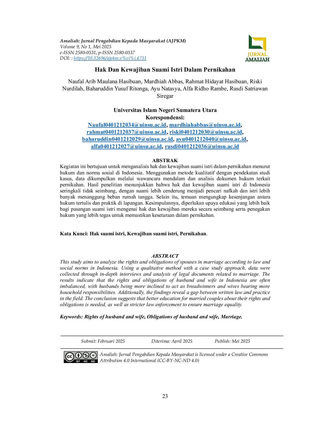 JURIS Hak Dan Kewajiban Suami Istri Dalam Pernikahan