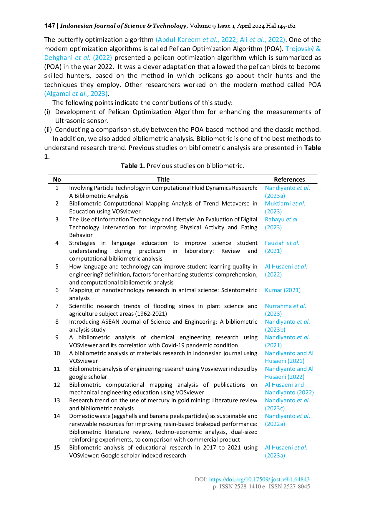 juris Measurement Enhancement of Ultrasonic Sensor using Pelican Optimization Algorithm for Robotic Application