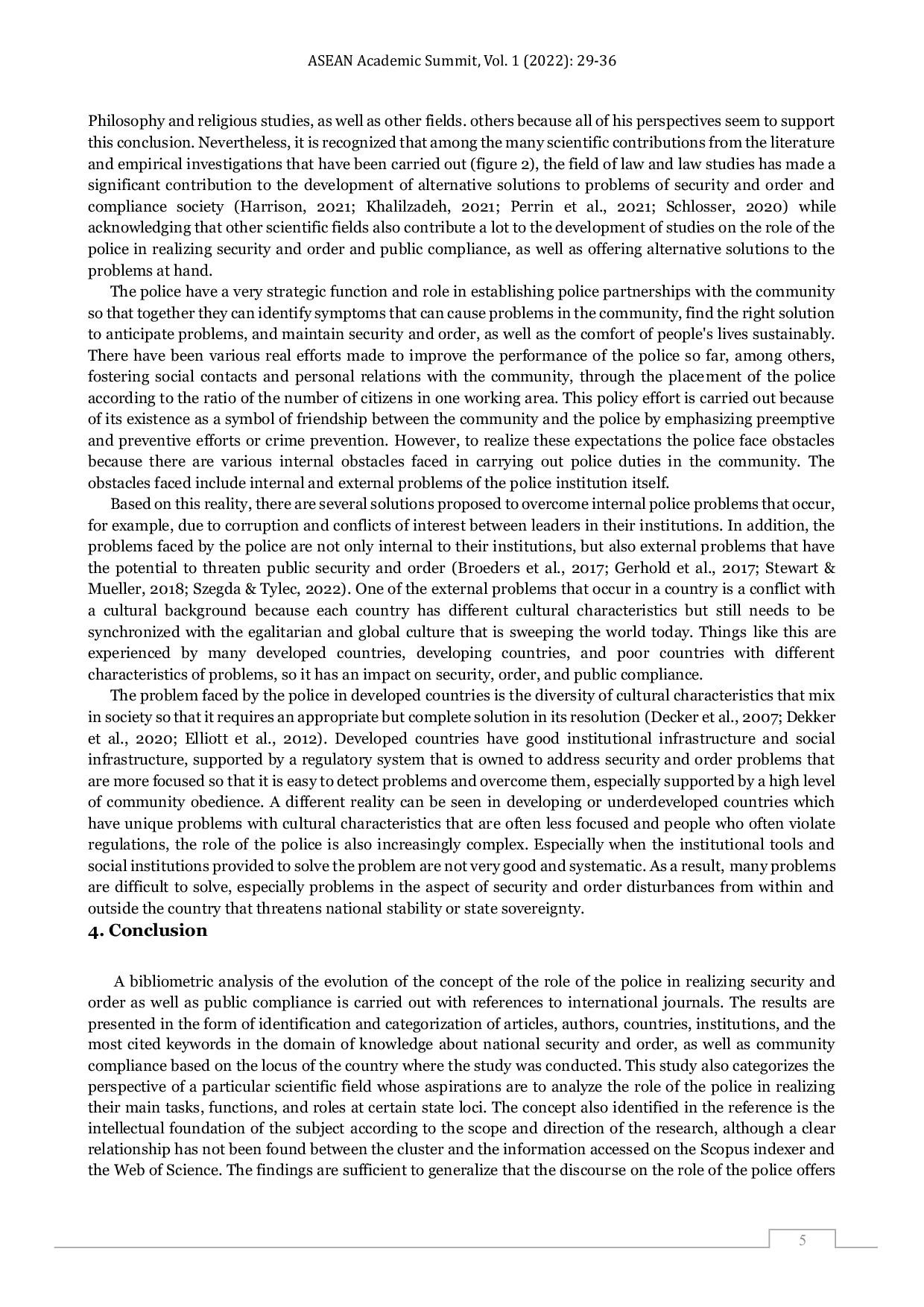 JURIS Bibliometric Analysis of the Role of the Police in Realizing Public Security and Order