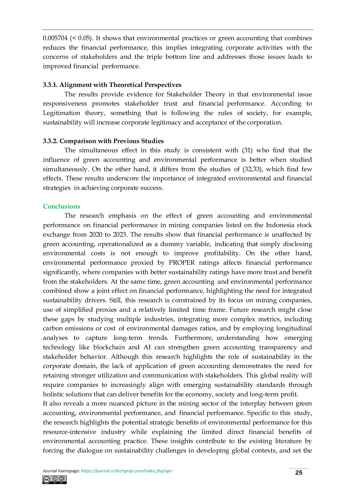 JURIS Green Accounting and Environmental Performance on Financial Performance Strategic Insights from the Mining Industry in Indonesia