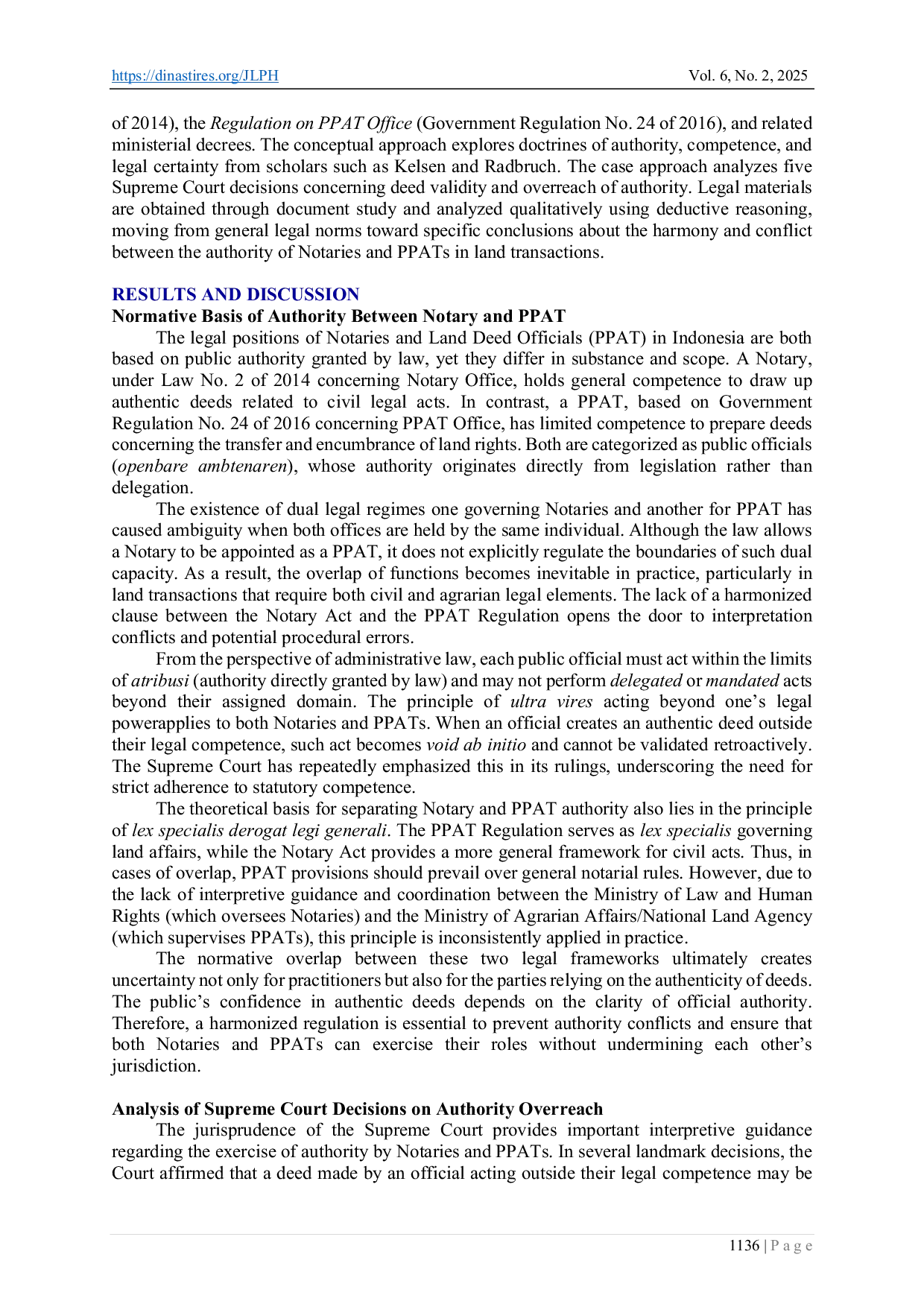 JURIS The Interaction of Authority Between Notaries and Land Deed Officials PPAT in Land Transactions An Analysis of Legal Certainty and Normative Solutions