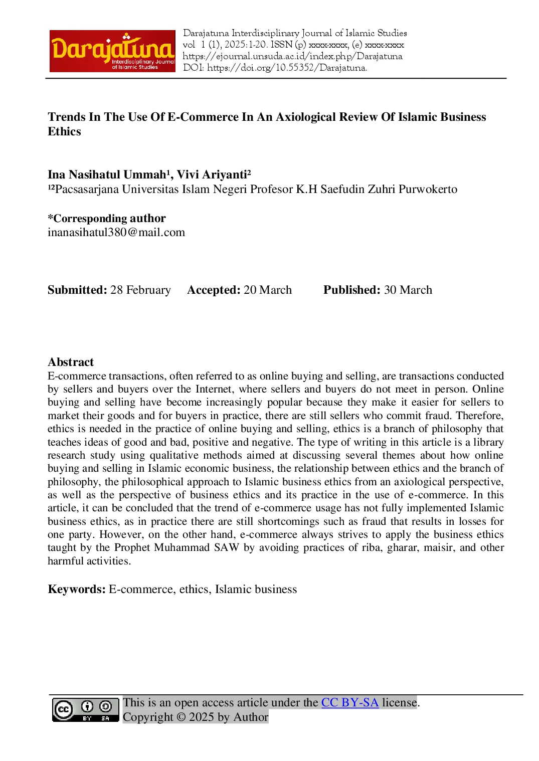 juris Trends in the Use of E Commerce in an Axiological Review of Islamic Business Ethics