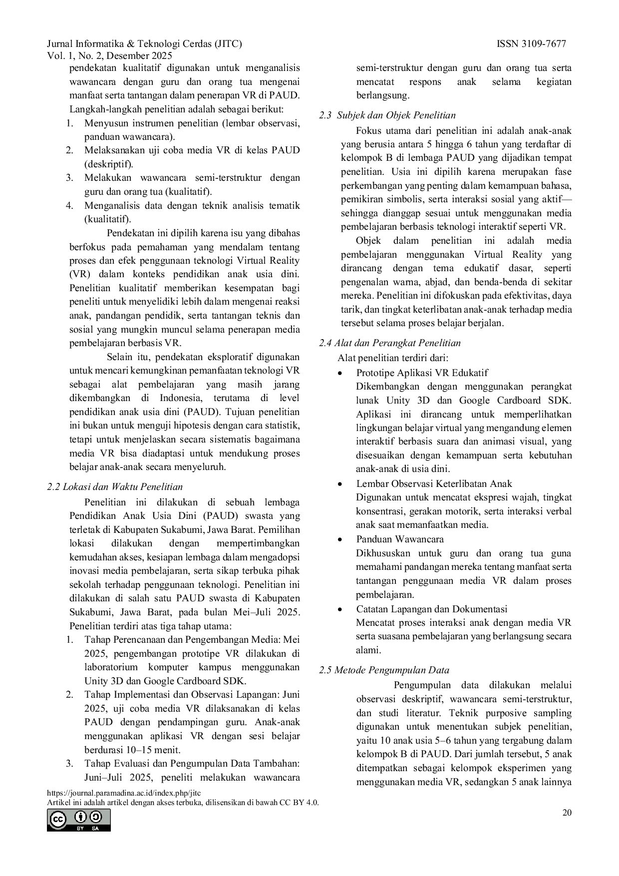 JURIS Beyond the Screen Transformasi Pembelajaran Anak Usia Dini Melalui Virtual Reality