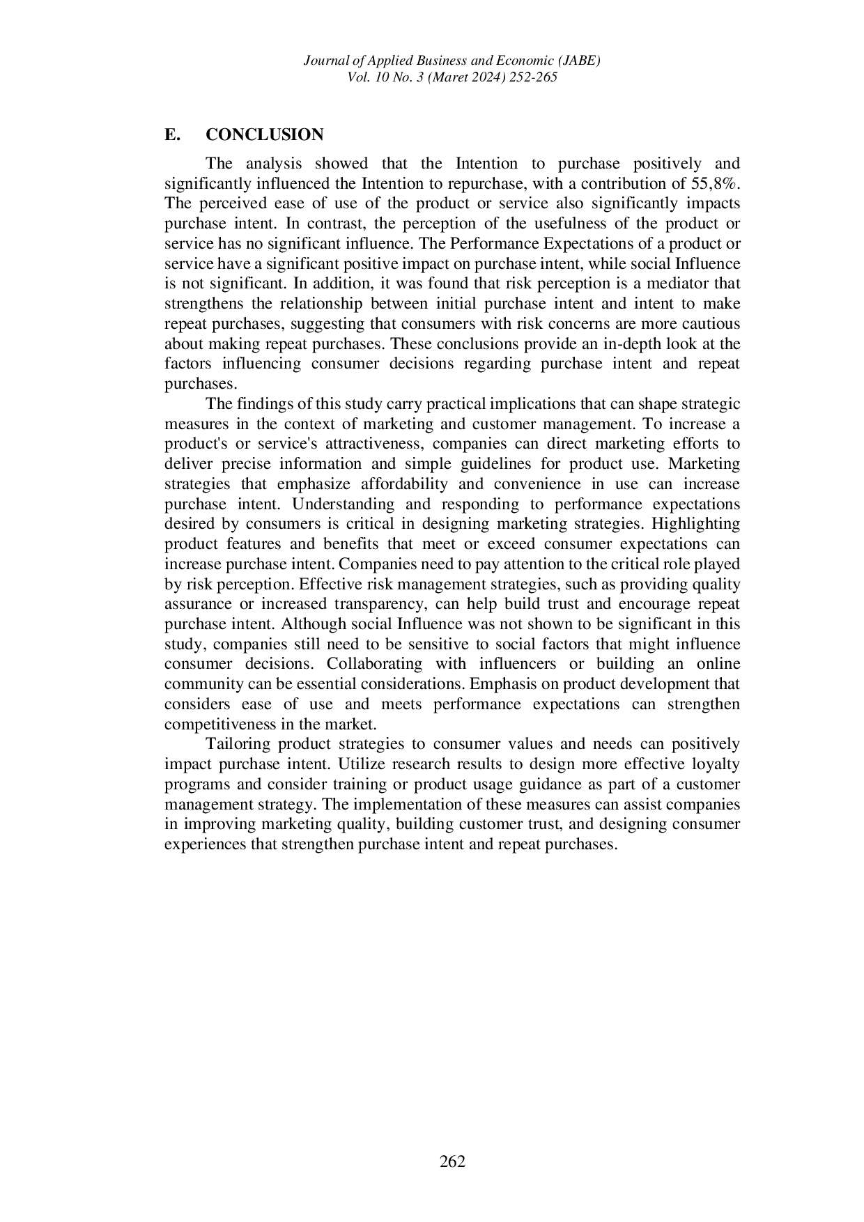 JURIS Determinants of Repurchase Intention on Social Commerce