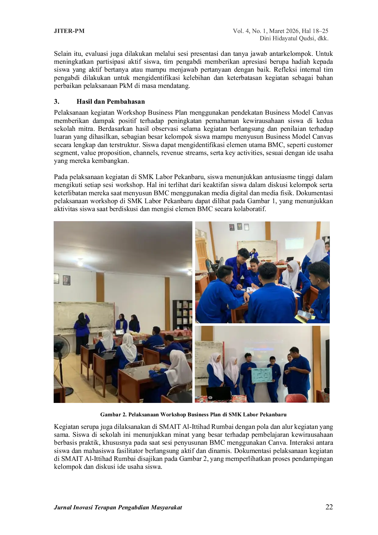 JURIS Pelatihan Penyusunan Business Plan dengan Pendekatan Business Model Canvas bagi Siswa SMK dan SMA