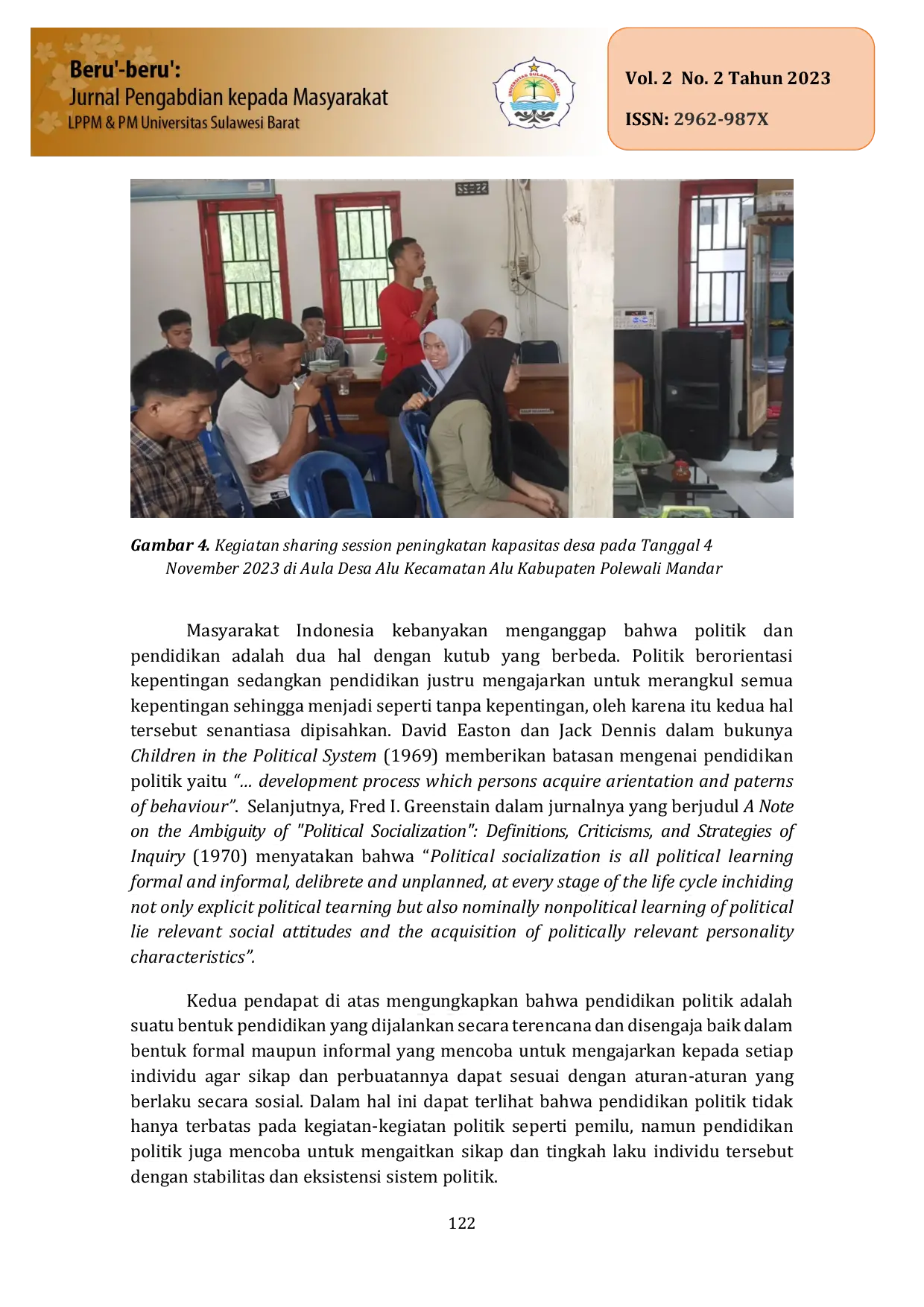 JURIS Peningkatan Kapasitas Pemuda Desa Alu Kecamatan Alu Kabupaten Polewali Mandar