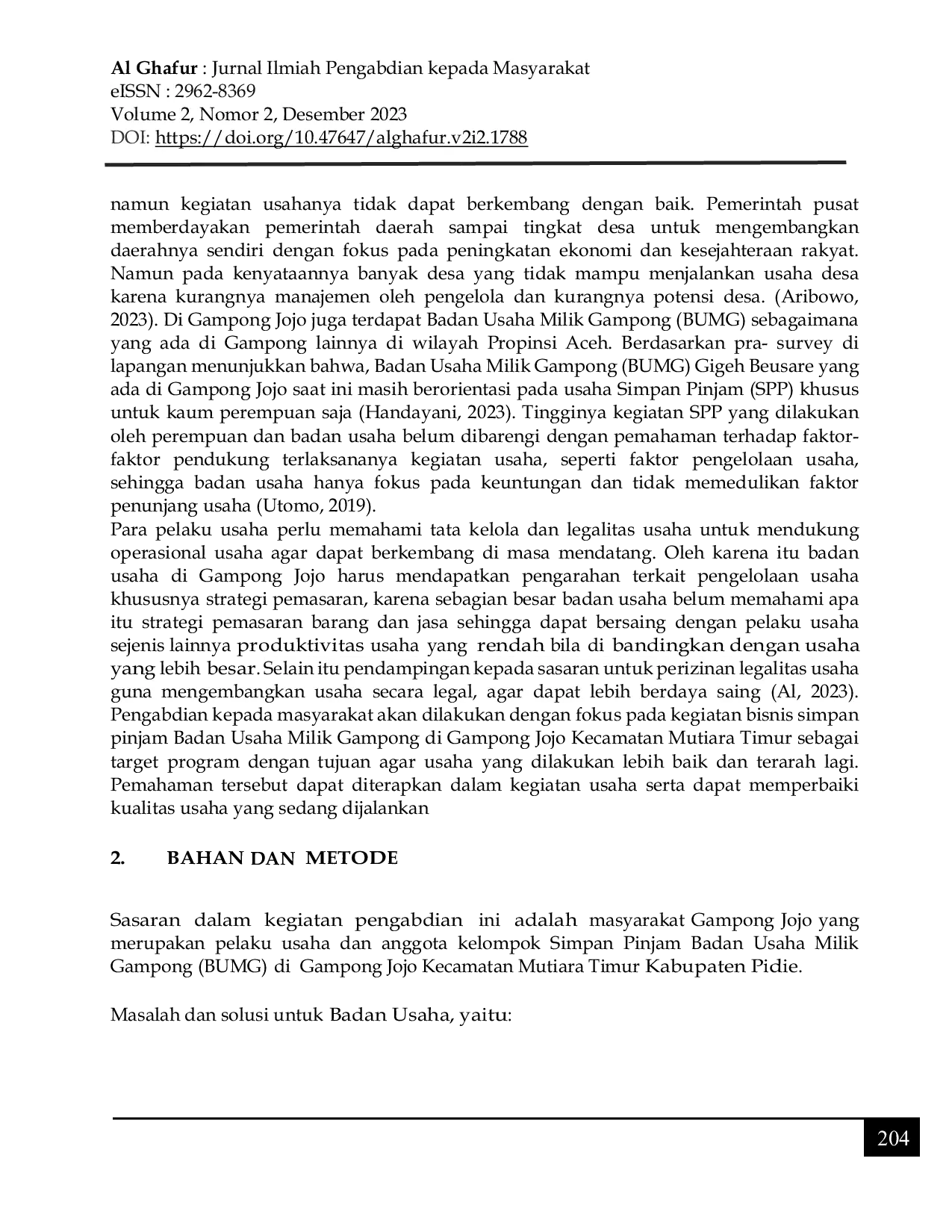JURIS Pelatihan Manajemen Dan Legalitas Usaha Di Gampong Jojo Kecamatan Mutiara Timur Kabupaten Pidie