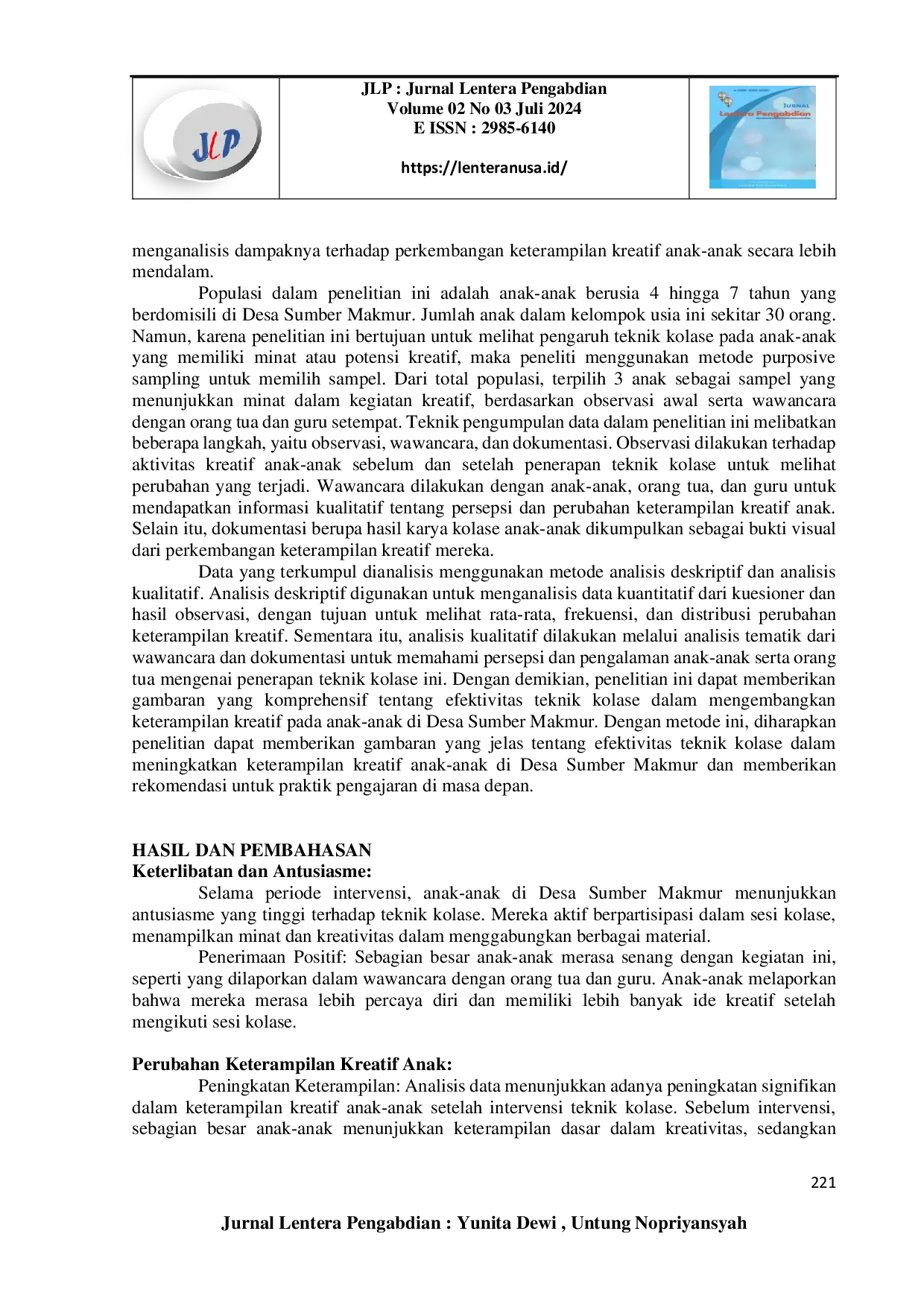 juris Pemanfaatan Teknik Kolase dalam Peningkatan Keterampilan